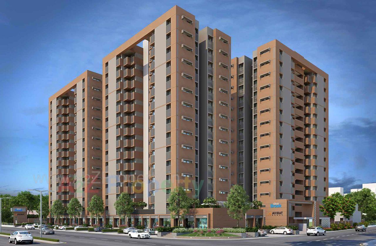 Side View of real estate project Silver Brook located at Sola, Ahmedabad, Gujarat