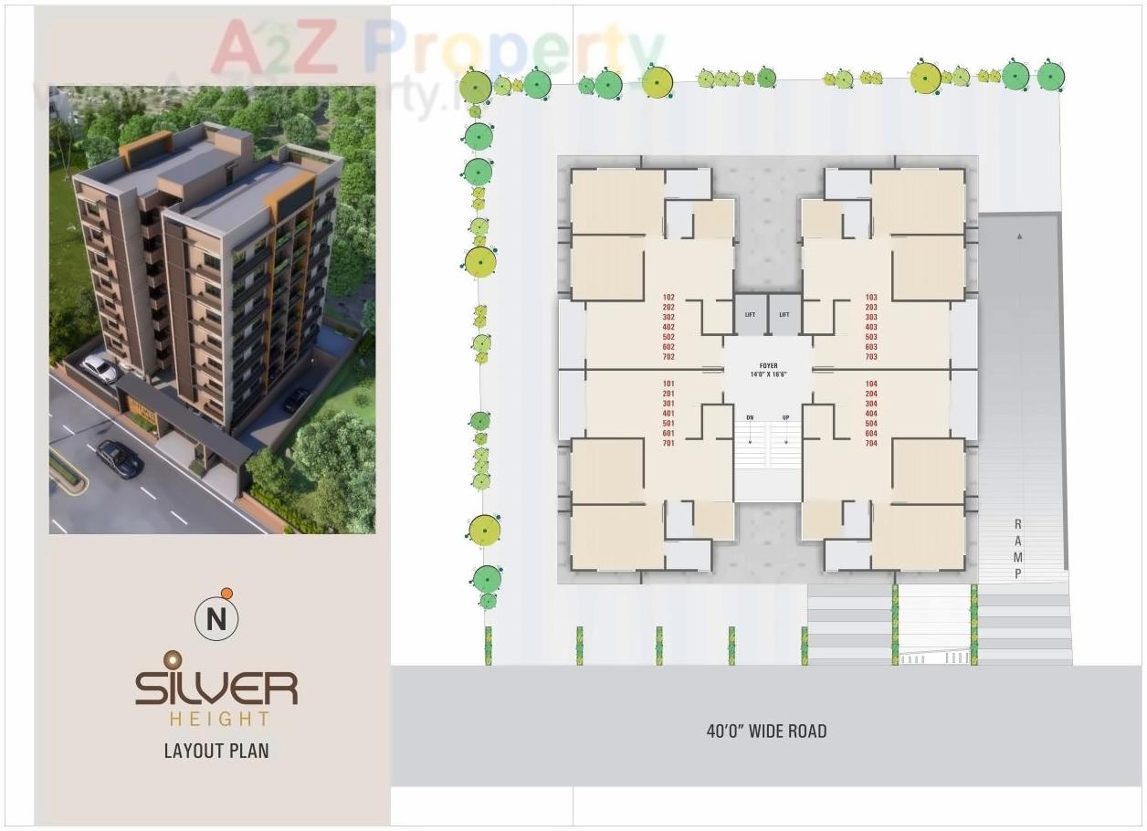 Layout of real estate project Silver Height located at Chiloda, Ahmedabad, Gujarat