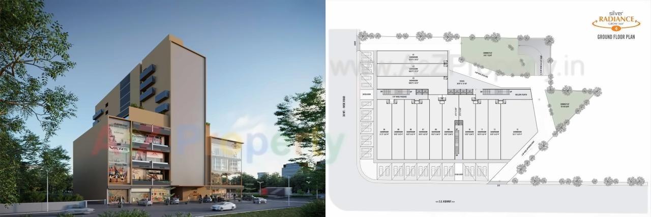 Layout of real estate project Silver Radiance located at Gota, Ahmedabad, Gujarat