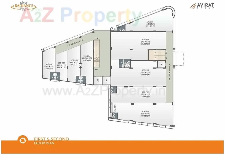 Layout of real estate project Silver Radiance One located at Thaltej, Ahmedabad, Gujarat