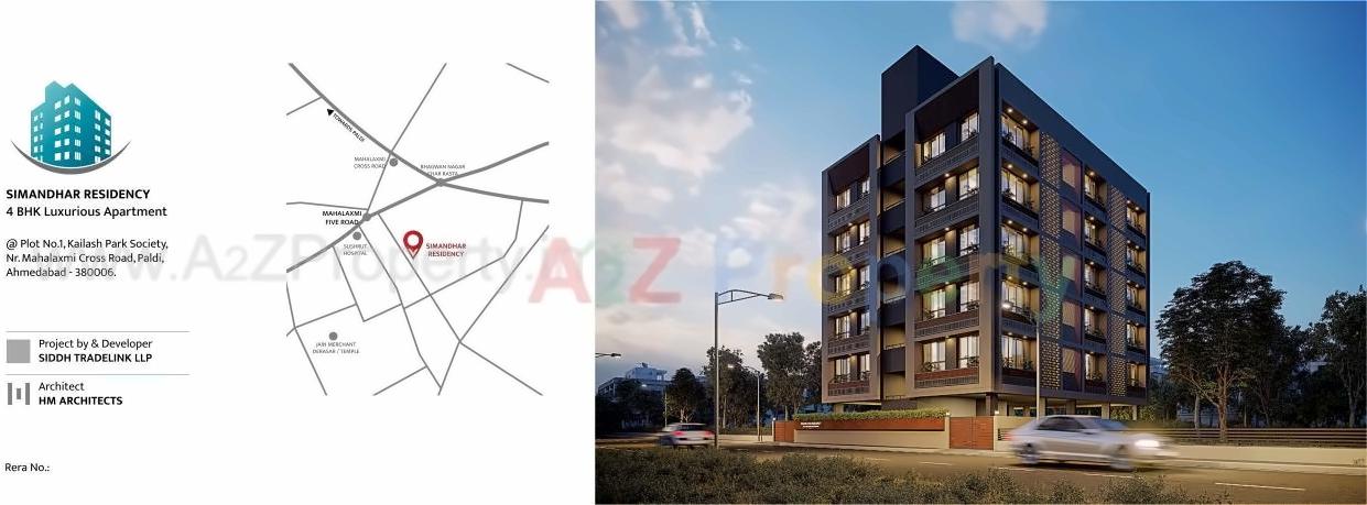  of real estate project Simandhar Residency located at Paldi, Ahmedabad, Gujarat