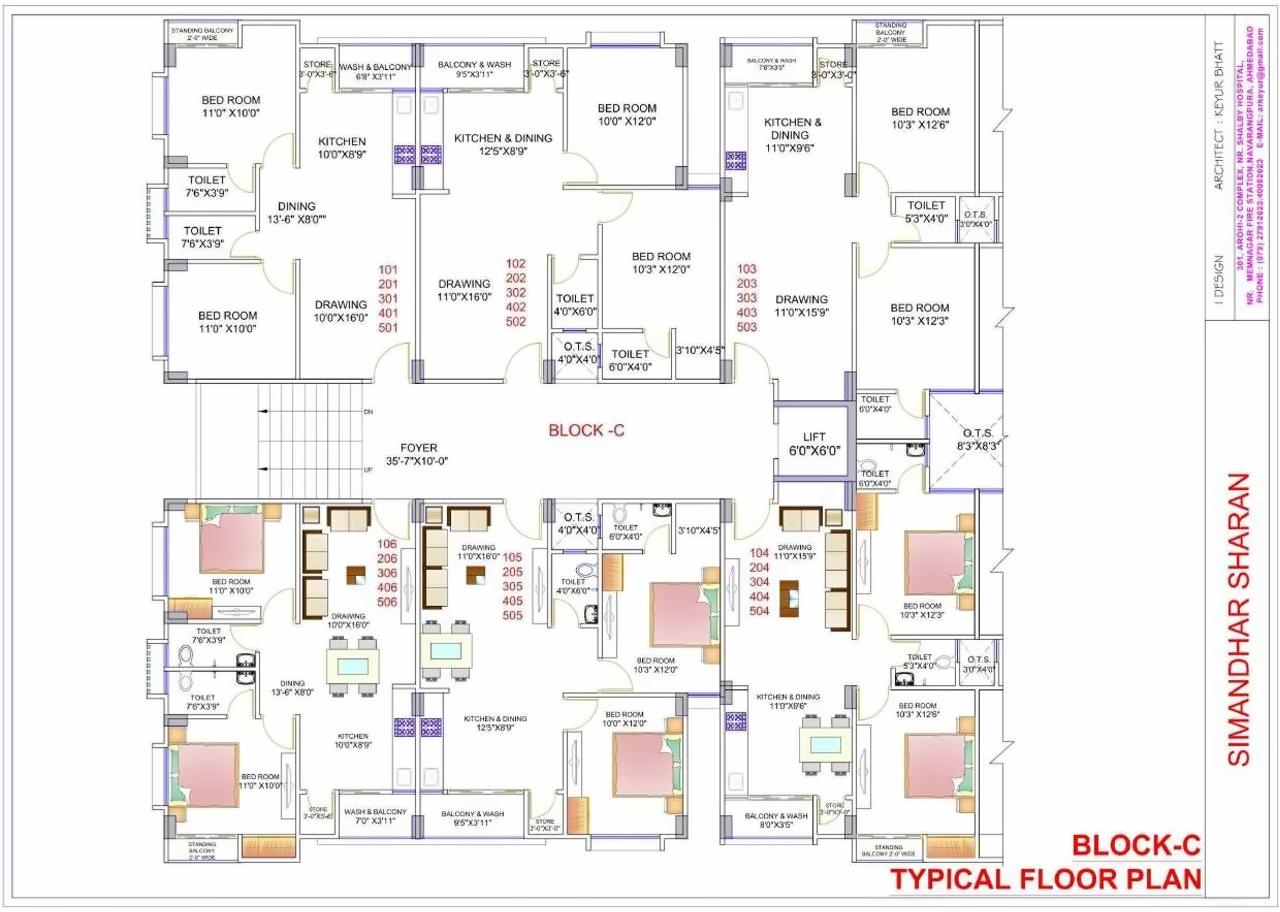 Layout of real estate project Simandhar Sharan located at Ghatlodiya, Ahmedabad, Gujarat