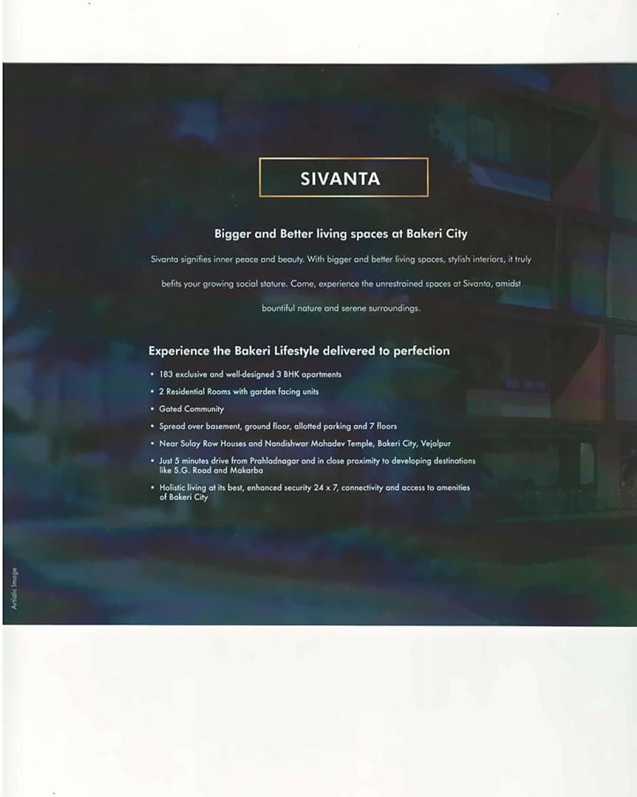  of real estate project Sivanta Apartments located at City, Ahmedabad, Gujarat