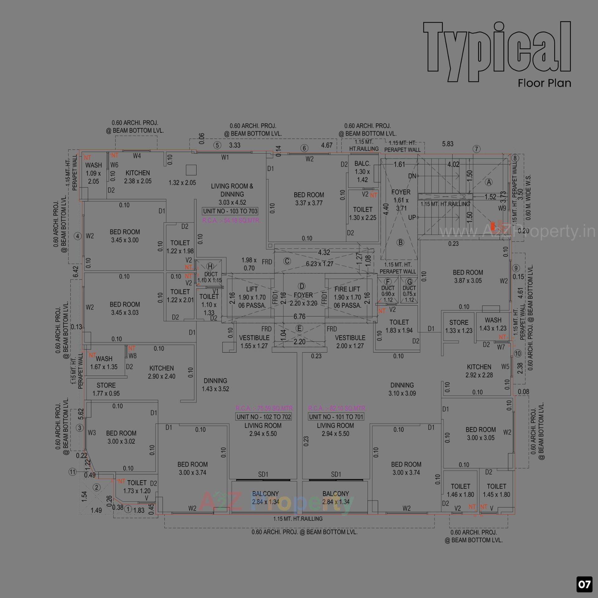 Layout of real estate project Sky Ambience located at Paldi, Ahmedabad, Gujarat