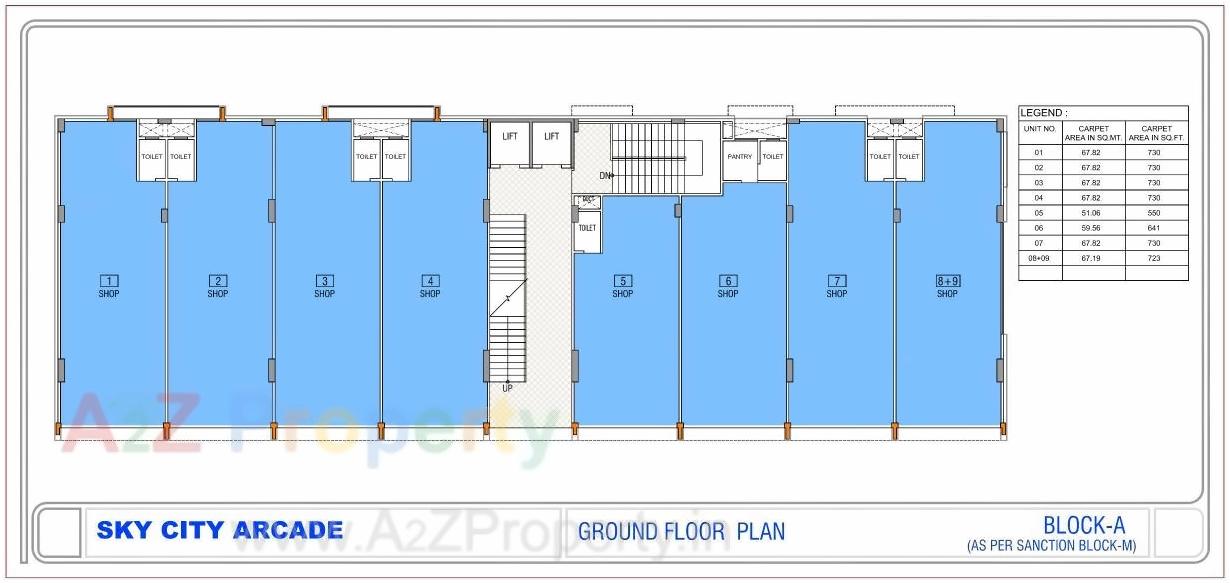 Layout of real estate project Sky City Arcade located at Shela, Ahmedabad, Gujarat