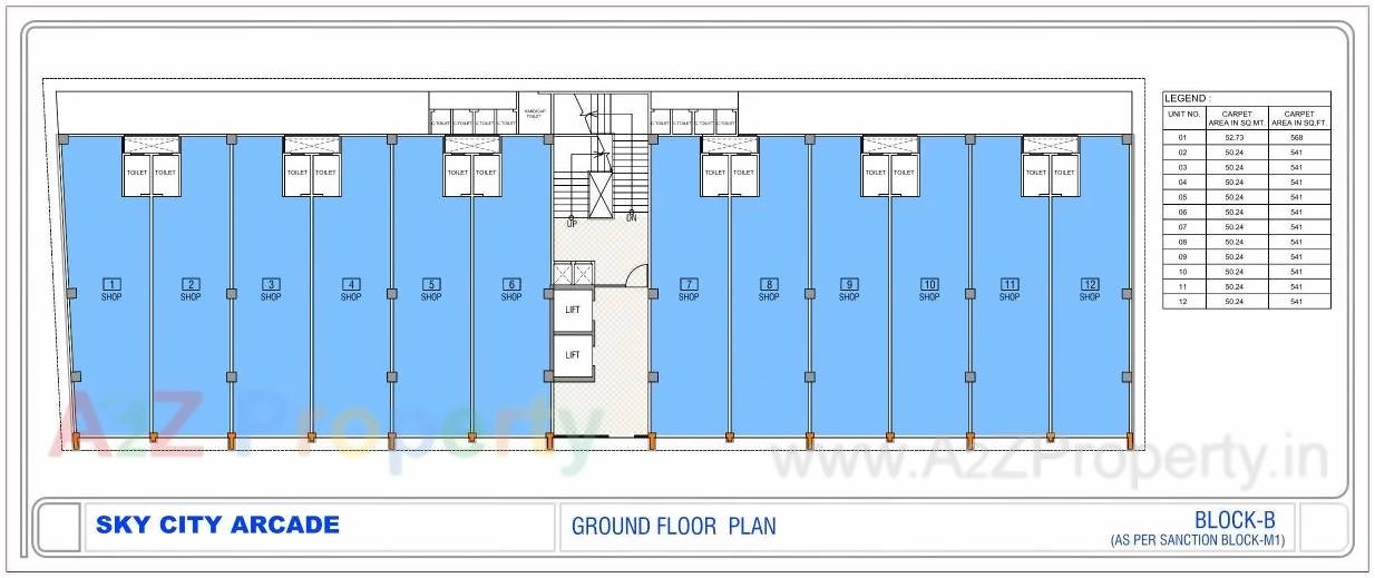 Layout of real estate project Sky City Arcade located at Shela, Ahmedabad, Gujarat