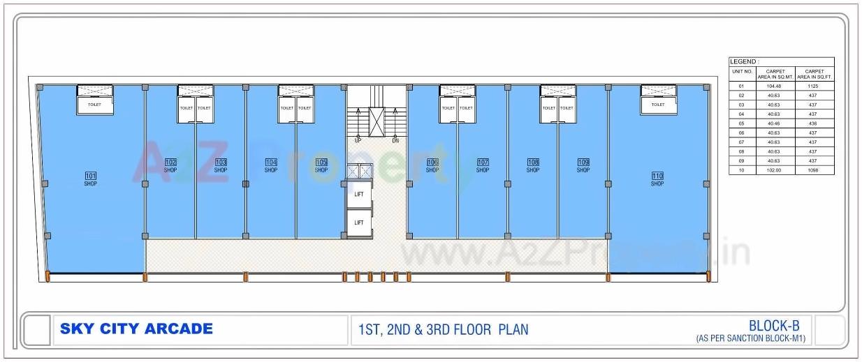 Layout of real estate project Sky City Arcade located at Shela, Ahmedabad, Gujarat