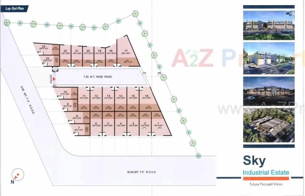 Layout of real estate project Sky Industrial Estate located at Kathwada, Ahmedabad, Gujarat