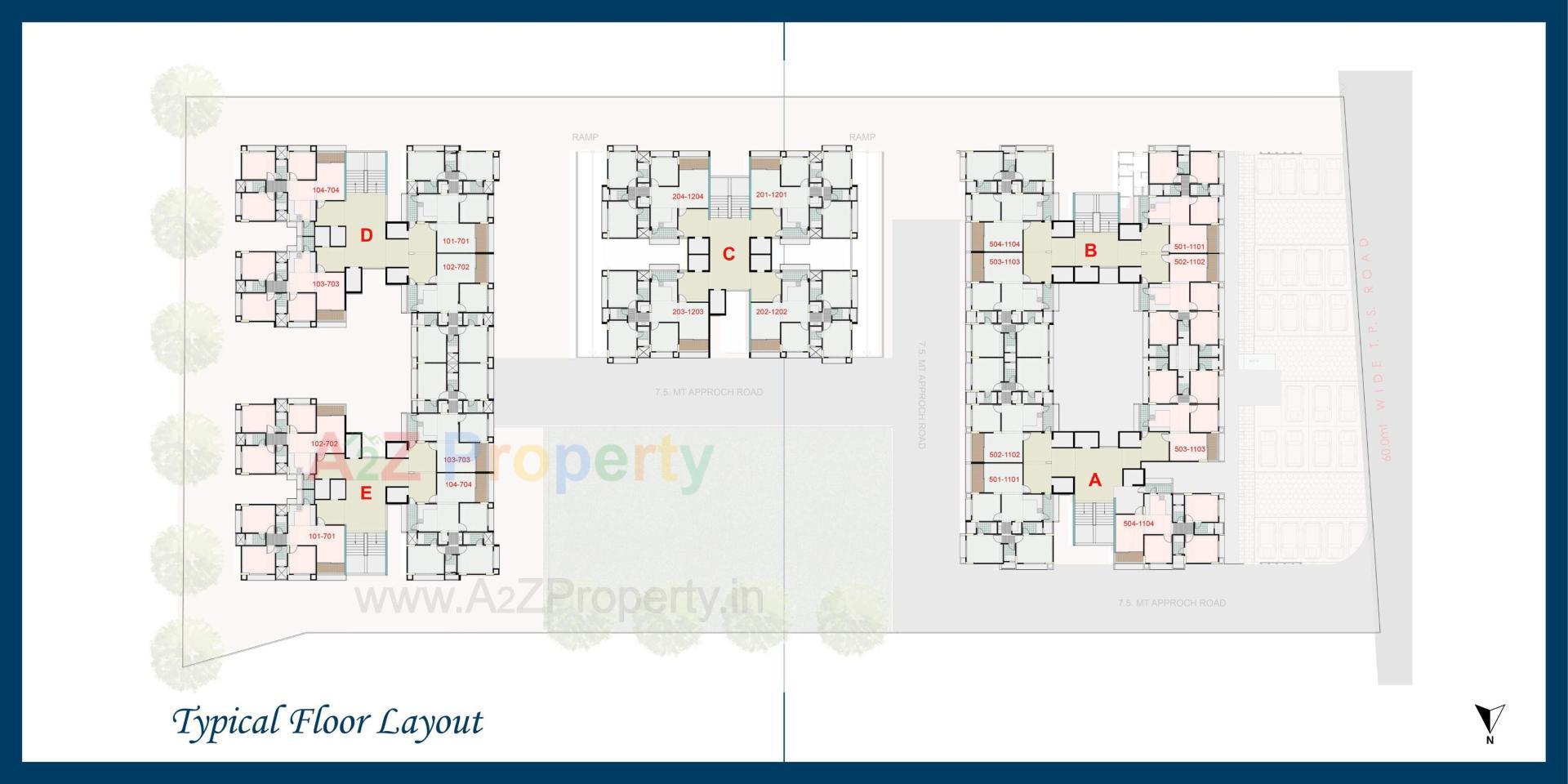 Layout of real estate project Sky Leaf located at Khodiyar, Ahmedabad, Gujarat