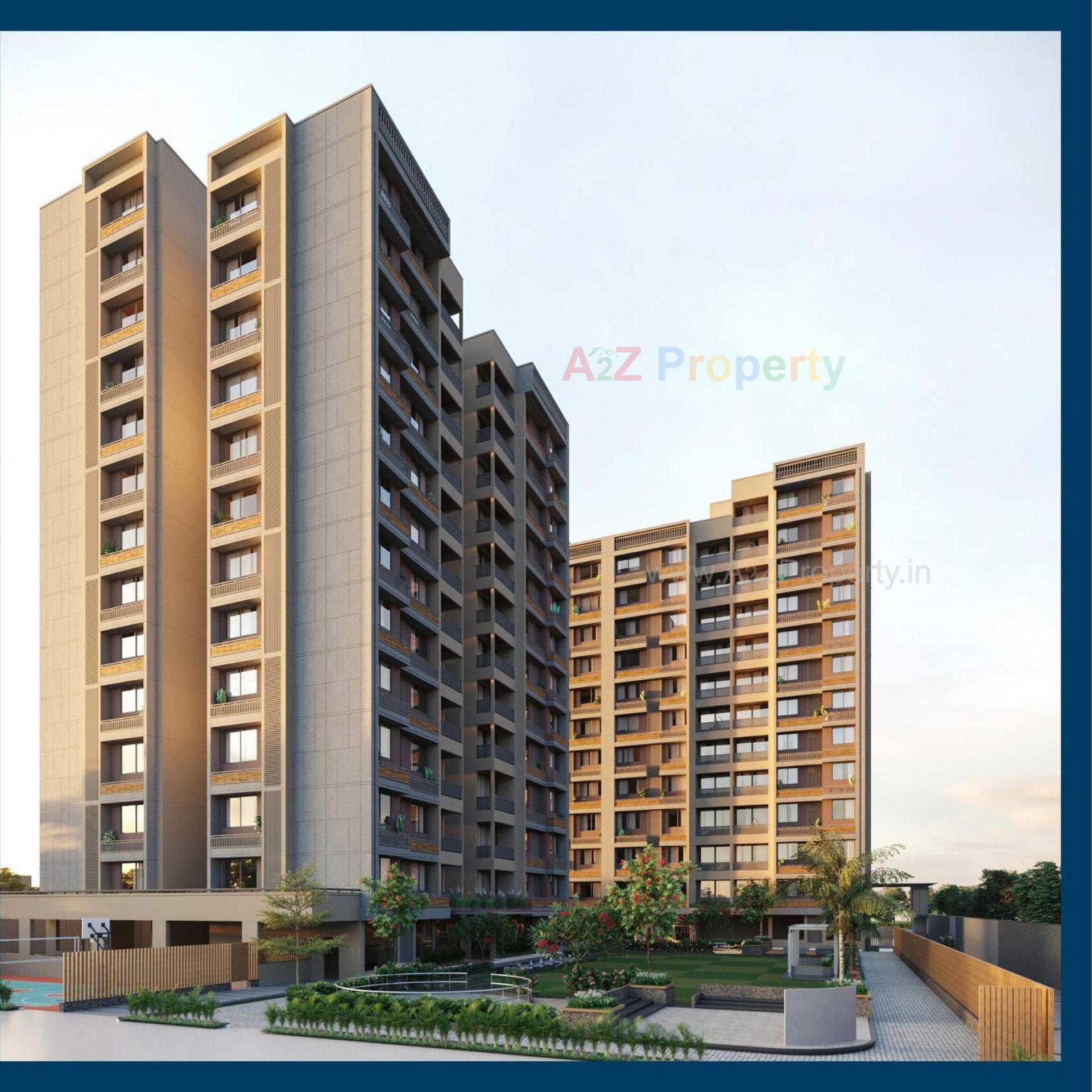 3D Elevation of real estate project Sky Leaf located at Khodiyar, Ahmedabad, Gujarat