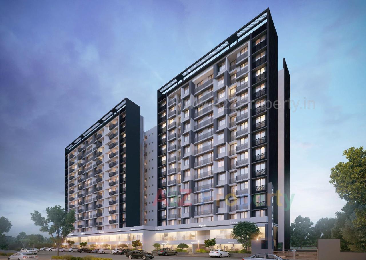 3D Elevation of real estate project Sky Sol located at Ghuma, Ahmedabad, Gujarat