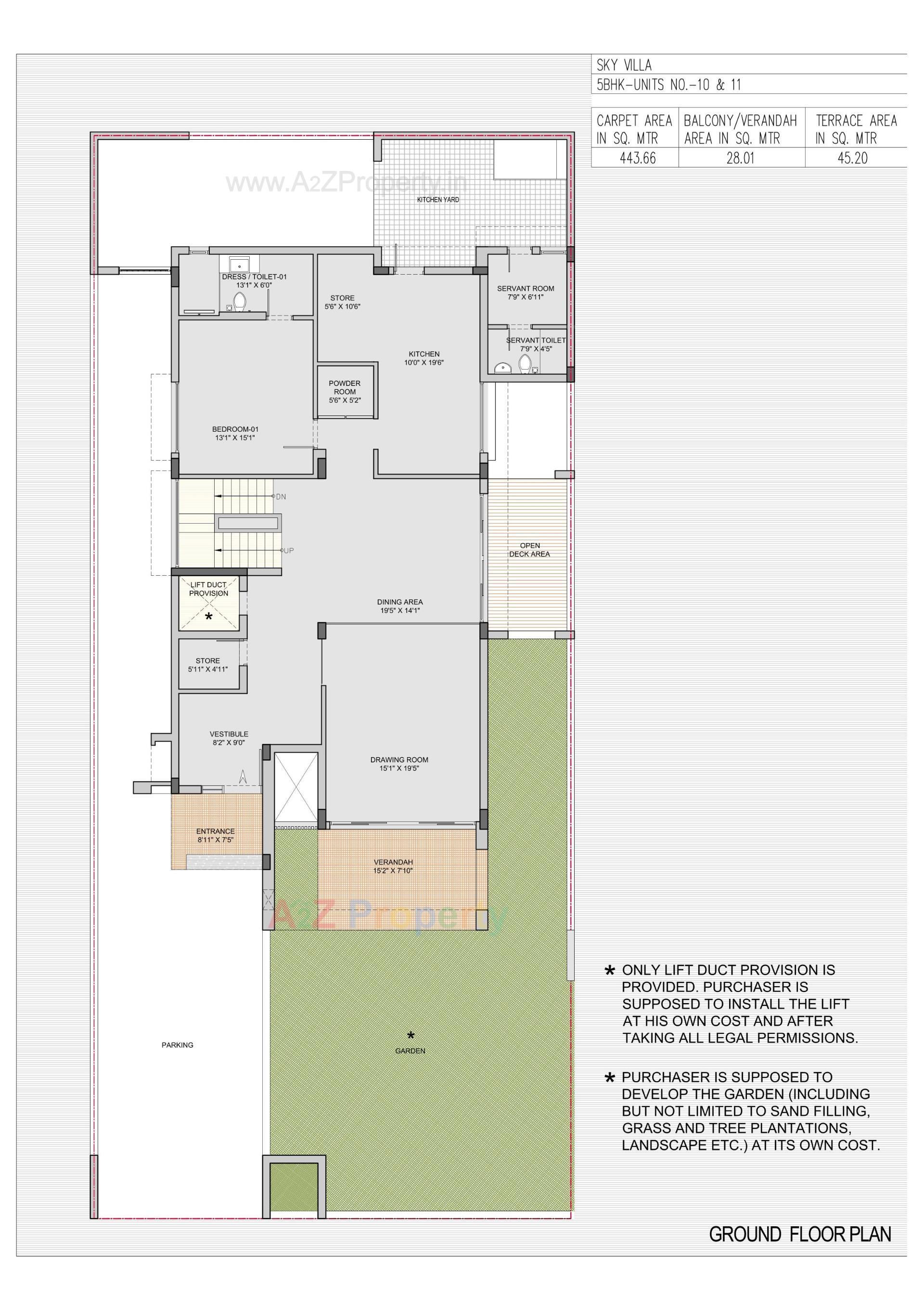 Layout of real estate project Sky Villa located at Shela, Ahmedabad, Gujarat