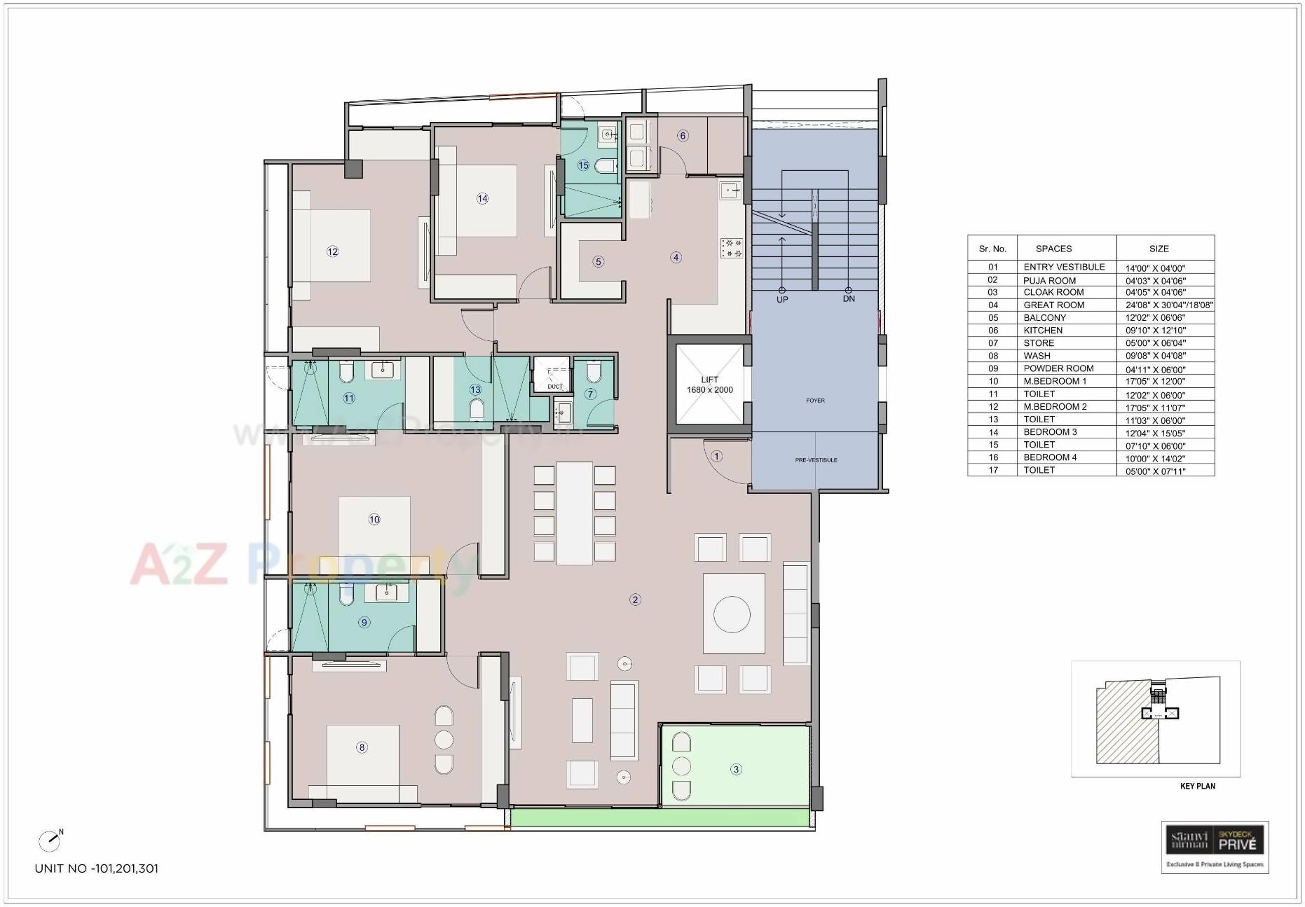 Layout of real estate project Skydeck Prive located at Jodhpur, Ahmedabad, Gujarat