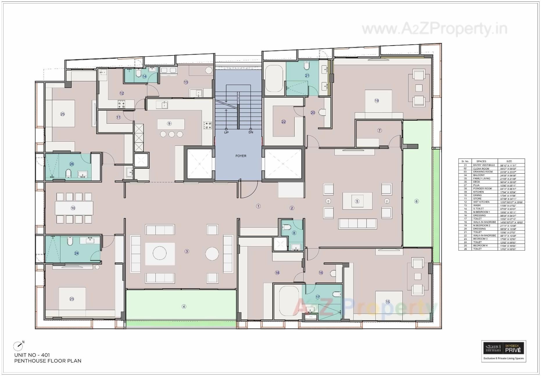 Layout of real estate project Skydeck Prive located at Jodhpur, Ahmedabad, Gujarat