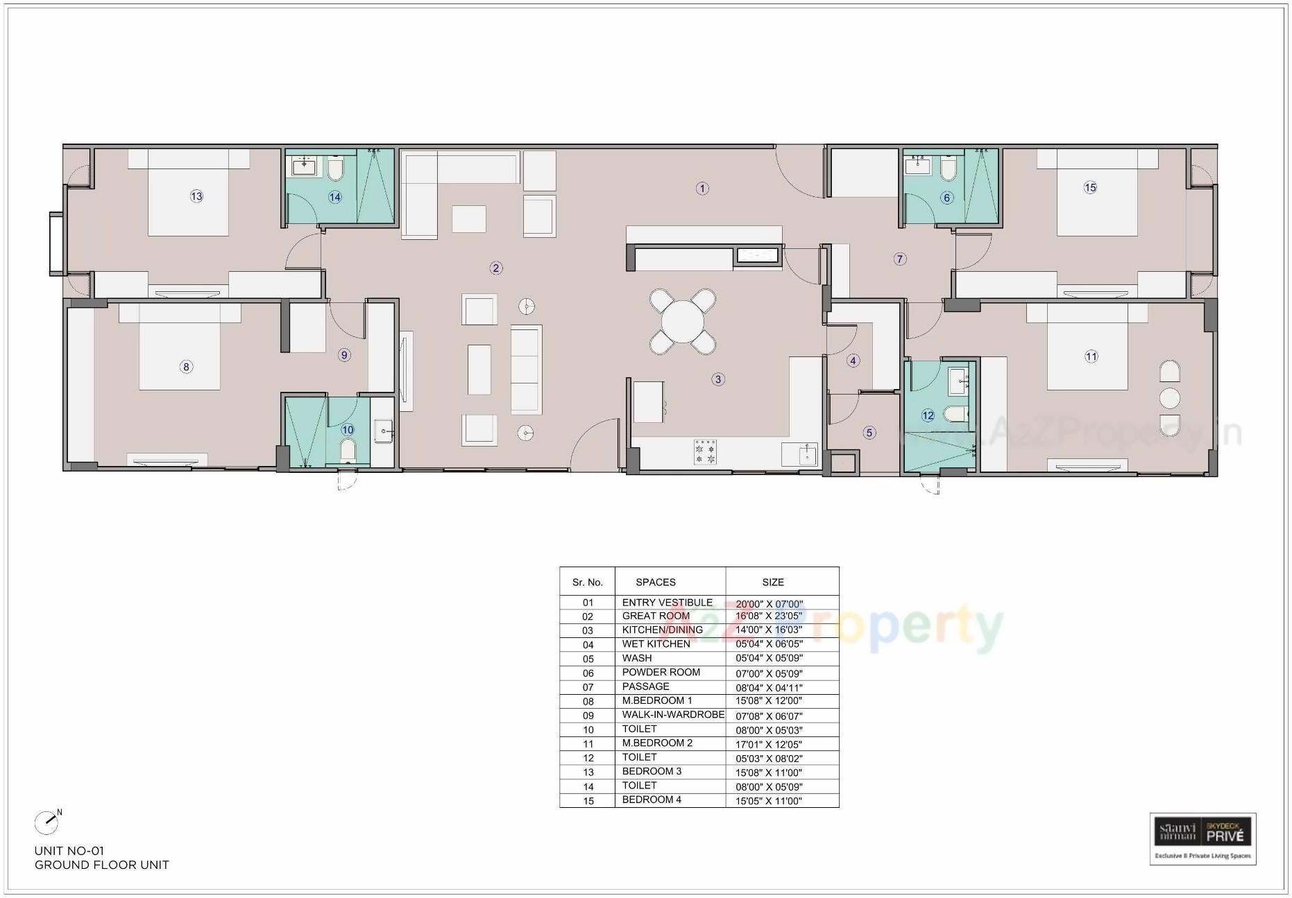 Layout of real estate project Skydeck Prive located at Jodhpur, Ahmedabad, Gujarat