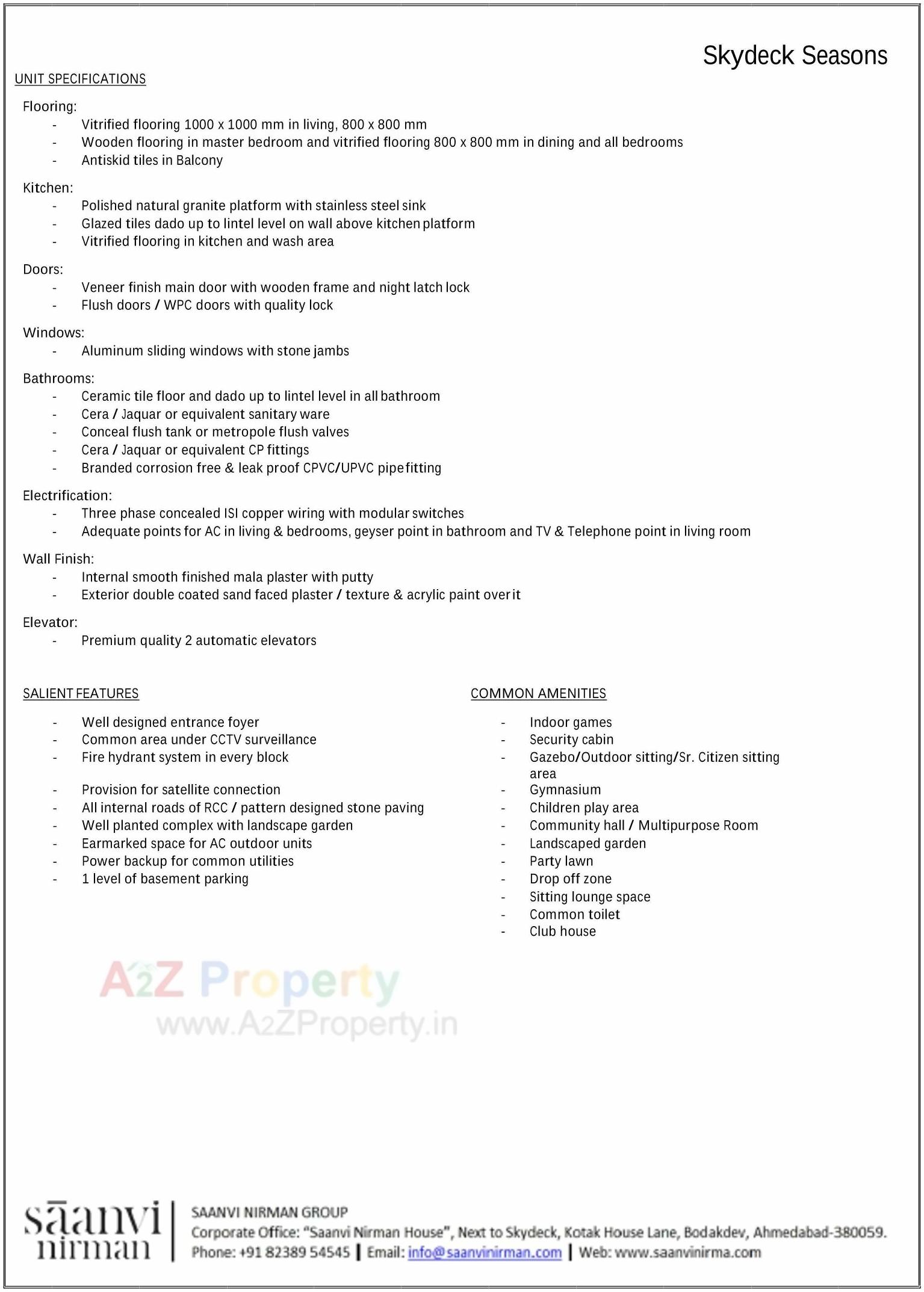  of real estate project Skydeck Seasons located at Ahmedabad, Ahmedabad, Gujarat