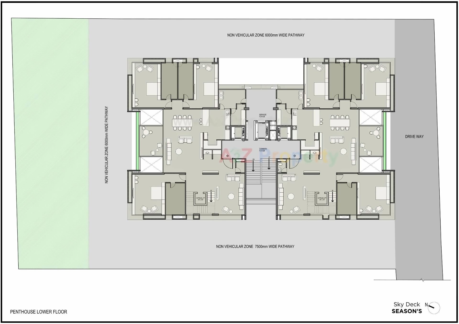 Layout of real estate project Skydeck Seasons located at Ahmedabad, Ahmedabad, Gujarat