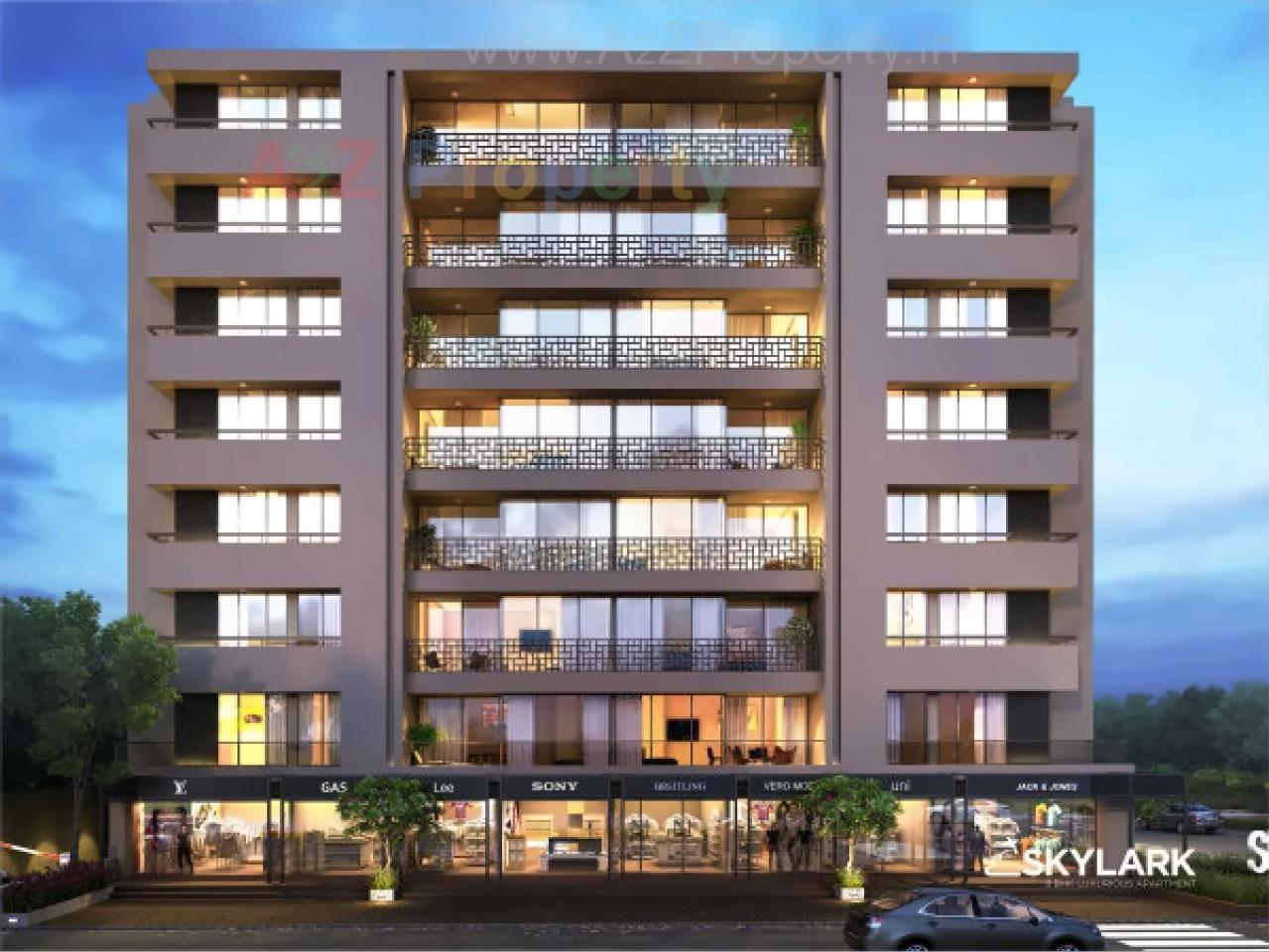 3D Elevation of real estate project Skylark Appartment located at Sola, Ahmedabad, Gujarat