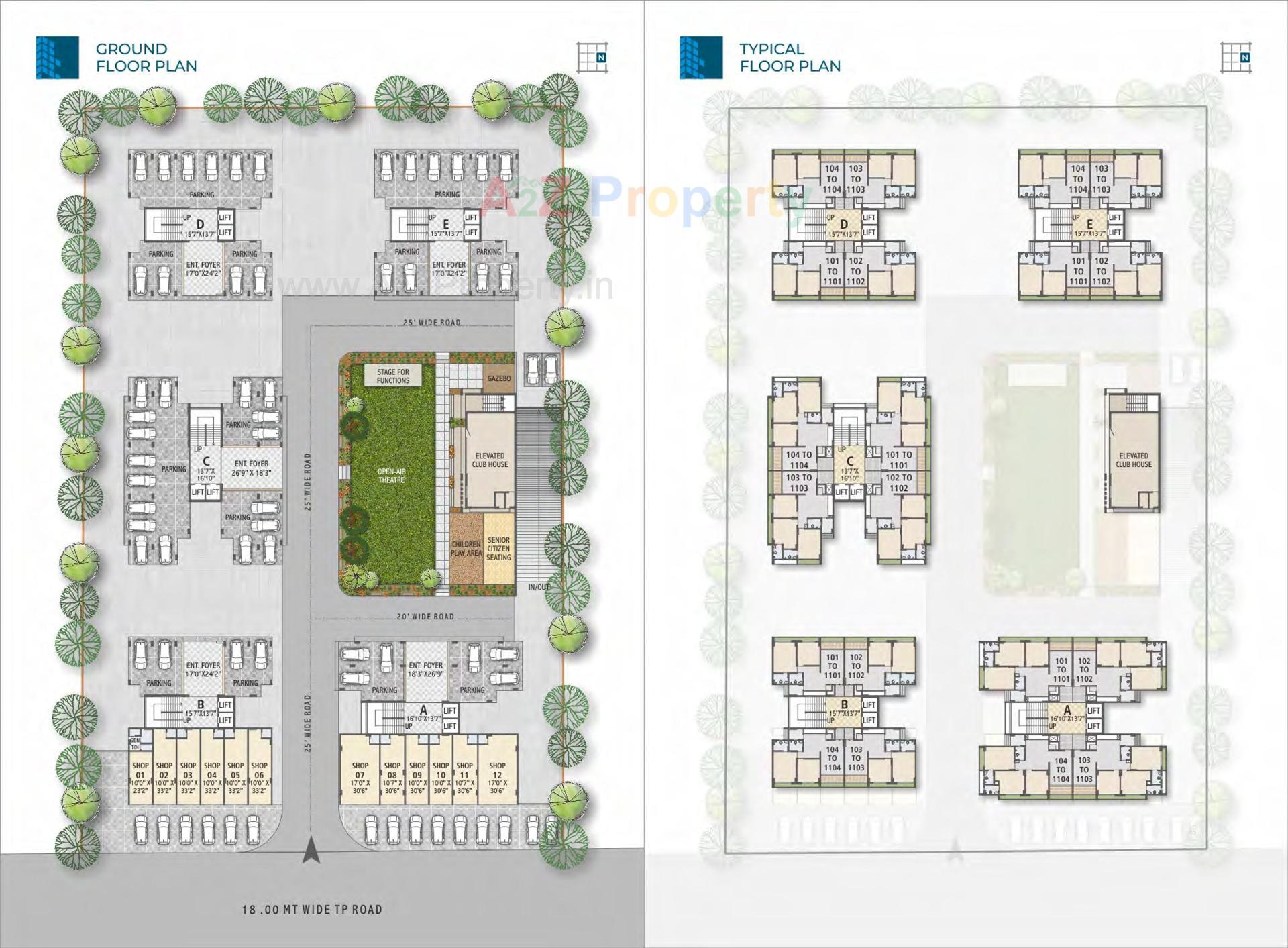 Layout of real estate project Skylife located at Hanspura, Ahmedabad, Gujarat