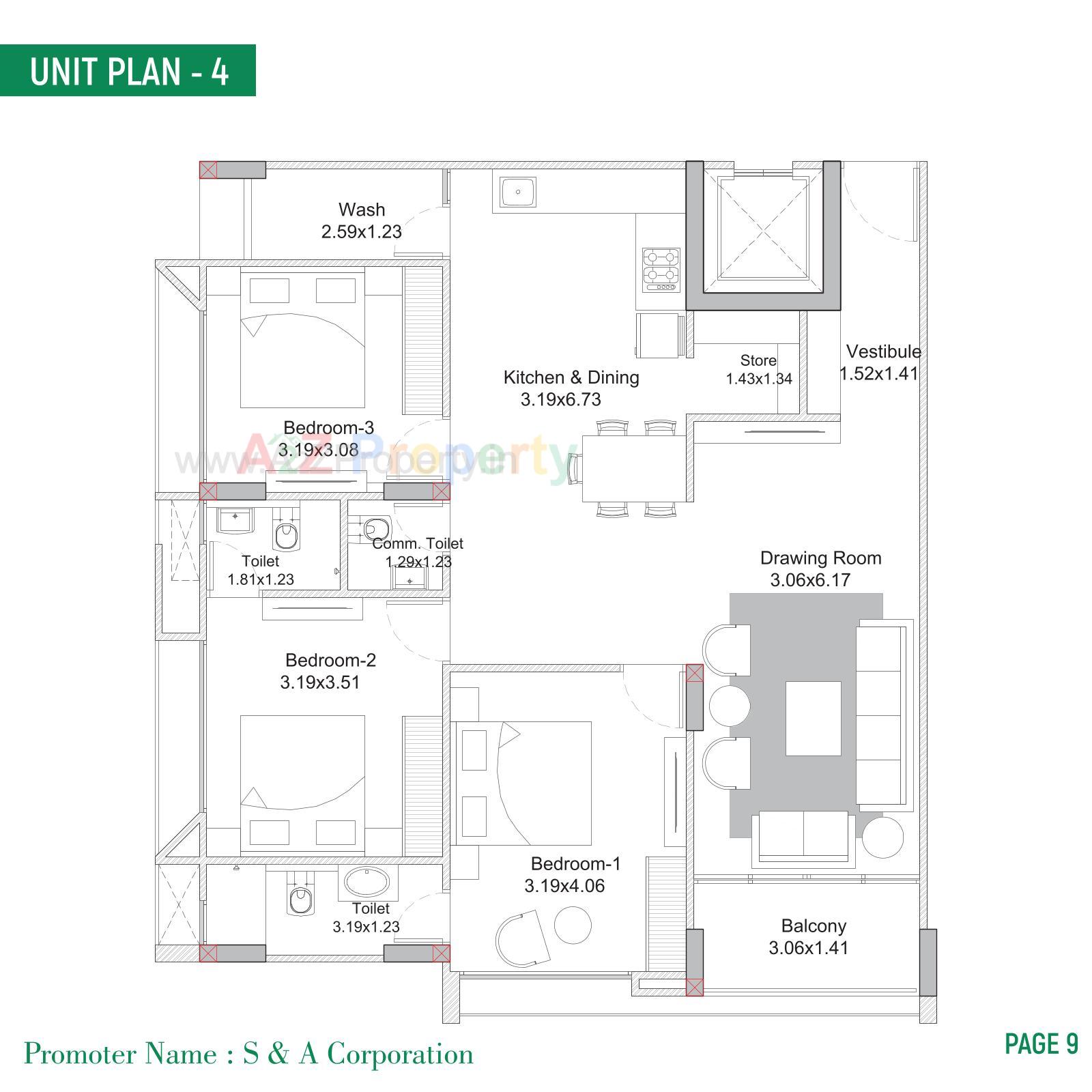 Layout of real estate project Skyline located at Shaikhpur-khanpur, Ahmedabad, Gujarat