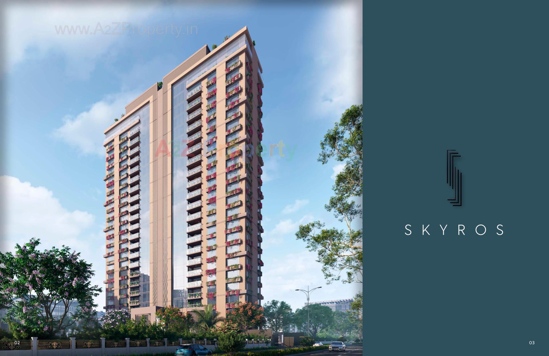 3D Elevation of real estate project Skyros located at Bodakdev, Ahmedabad, Gujarat