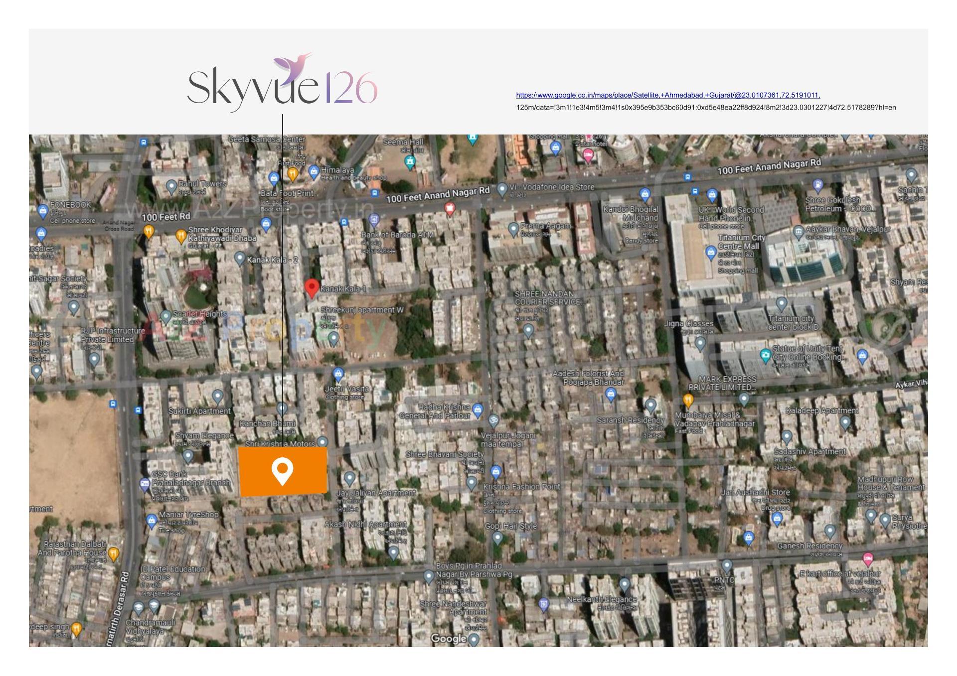 Layout of real estate project Skyvue 1 located at Vejalpur, Ahmedabad, Gujarat
