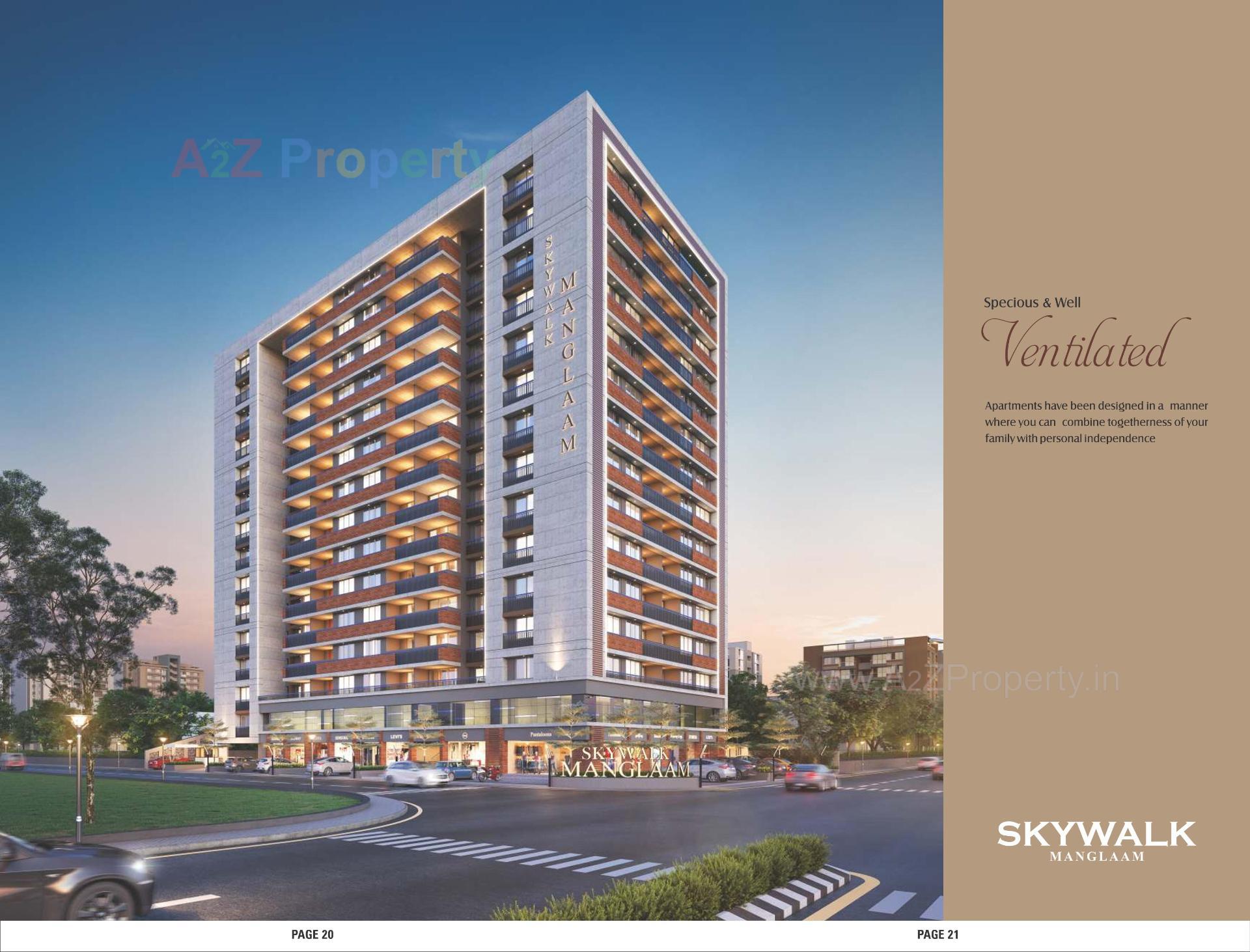 3D Elevation of real estate project Skywalk Manglaam located at Chandkheda, Ahmedabad, Gujarat
