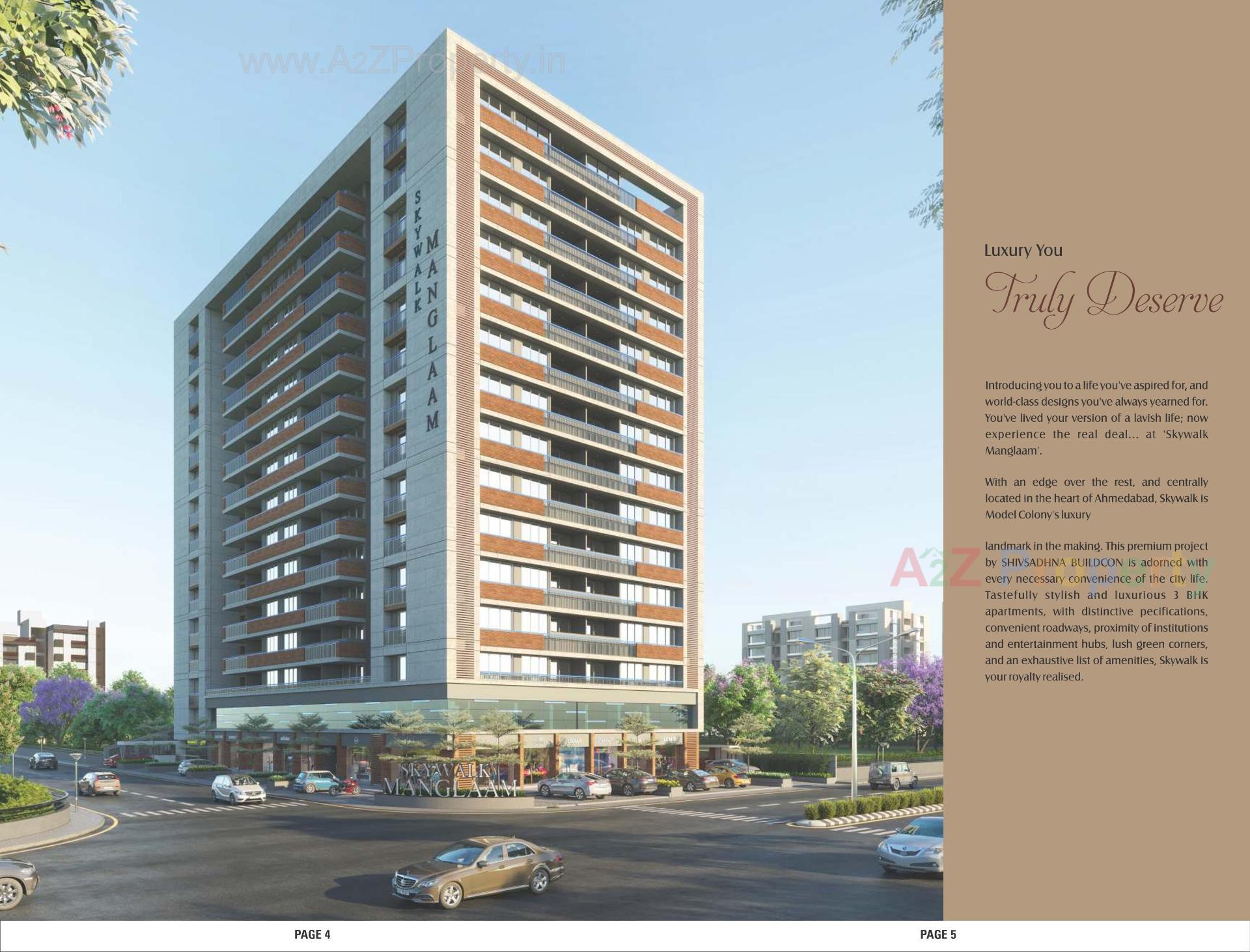 3D Elevation of real estate project Skywalk Manglaam located at Chandkheda, Ahmedabad, Gujarat