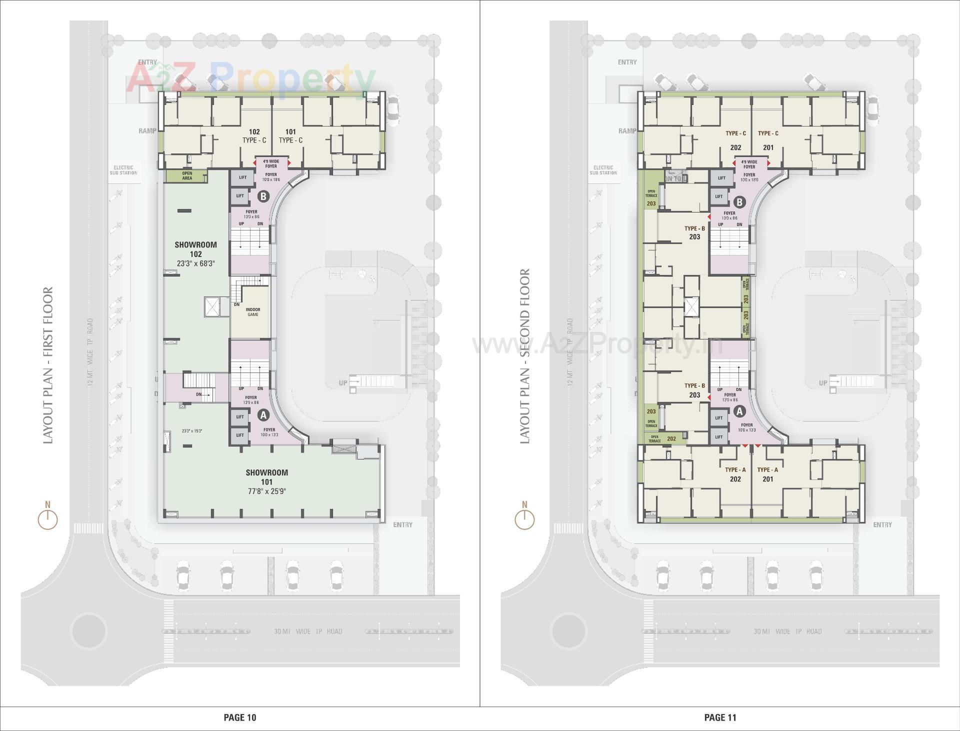 Layout of real estate project Skywalk Manglaam located at Chandkheda, Ahmedabad, Gujarat