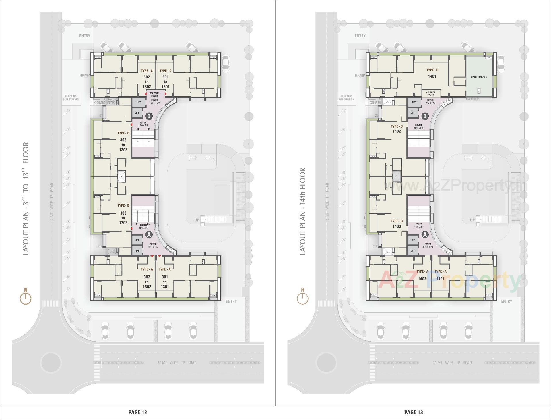 Layout of real estate project Skywalk Manglaam located at Chandkheda, Ahmedabad, Gujarat