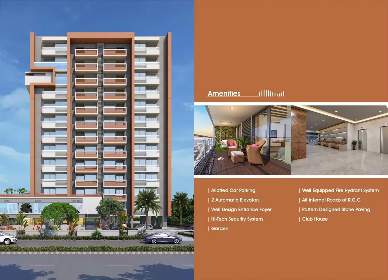 3D Elevation of real estate project Skywalk located at Sola, Ahmedabad, Gujarat