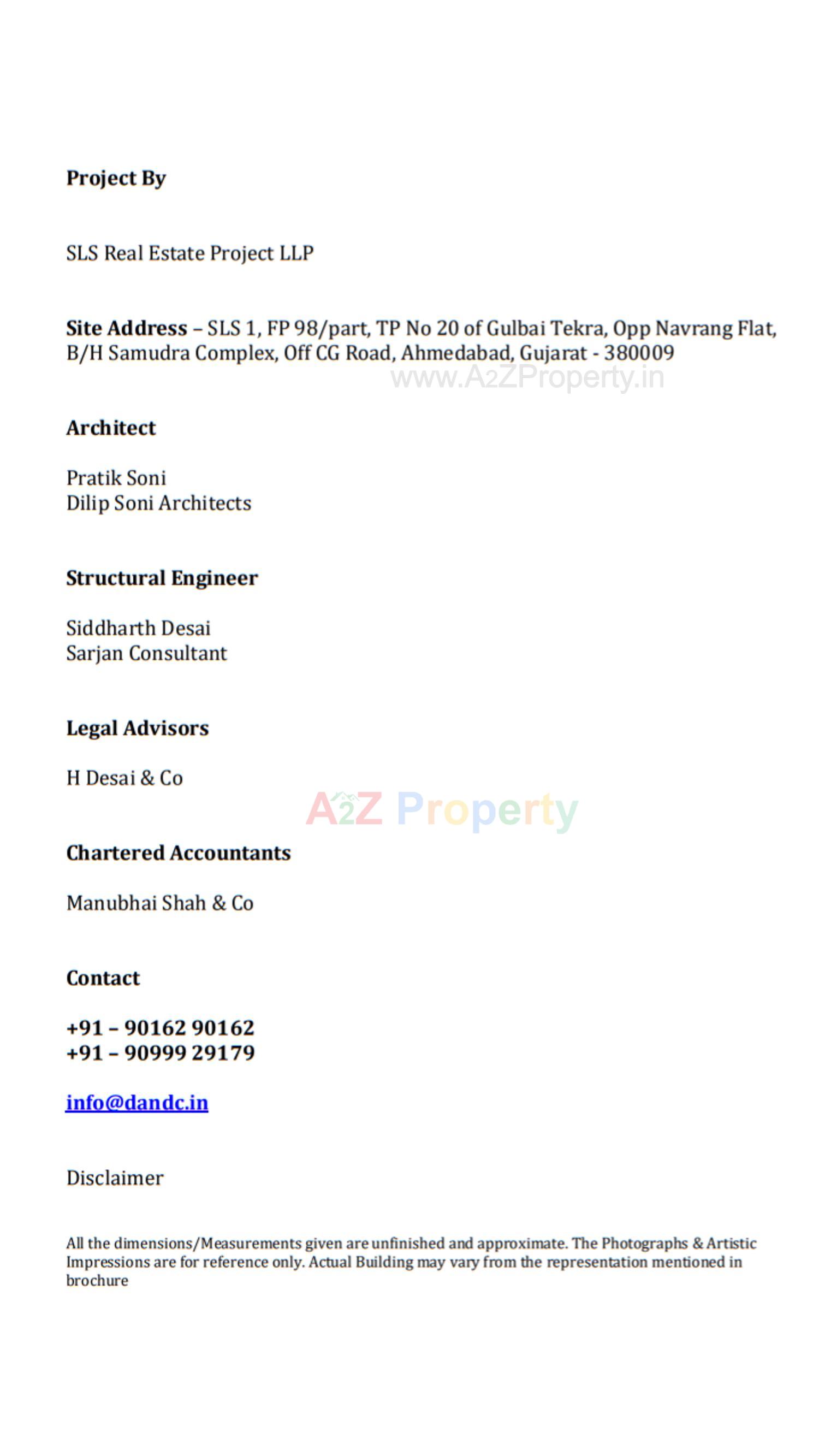  of real estate project Sls located at Changispur, Ahmedabad, Gujarat