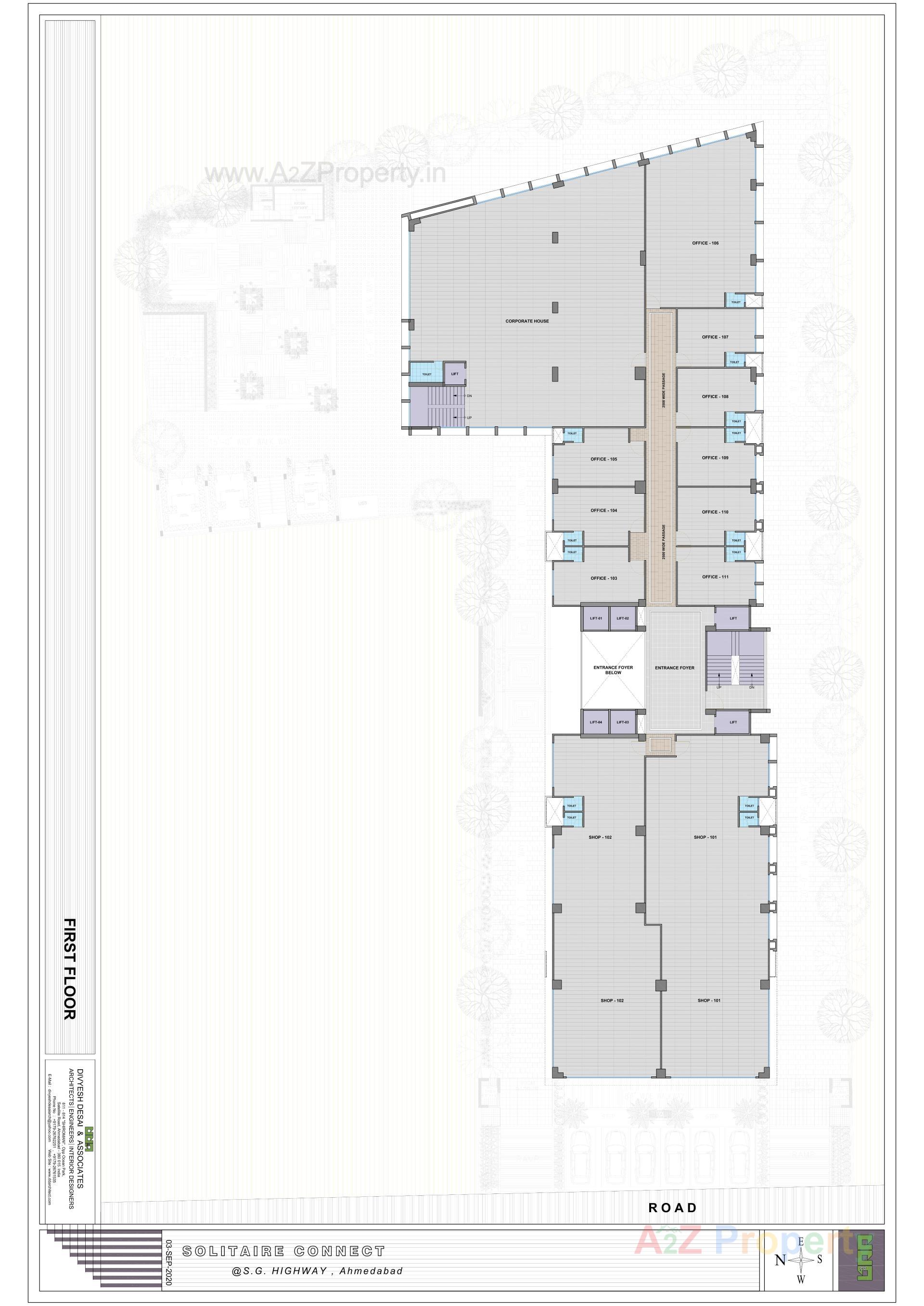 Layout of real estate project Solitaire Connect located at Makarba, Ahmedabad, Gujarat