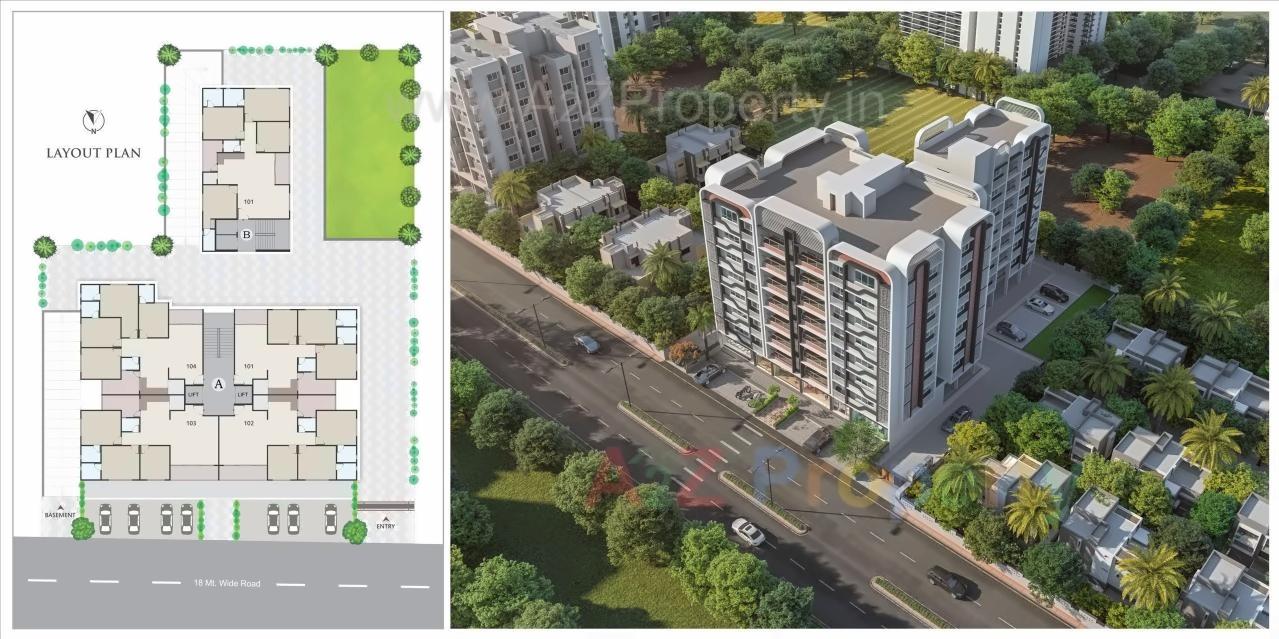 3D Elevation of real estate project Solitaire Square located at Nikol, Ahmedabad, Gujarat