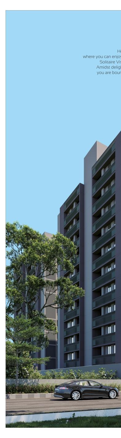 3D Elevation of real estate project Solitaire Vista located at Gota, Ahmedabad, Gujarat