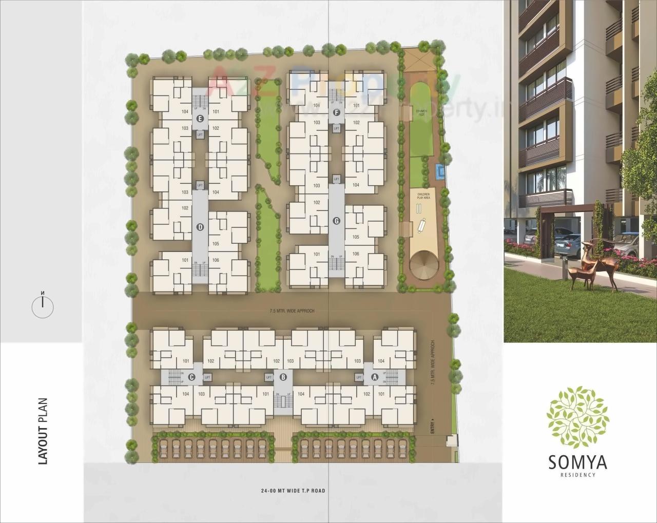 Layout of real estate project Somya Residency located at Sarkhej, Ahmedabad, Gujarat