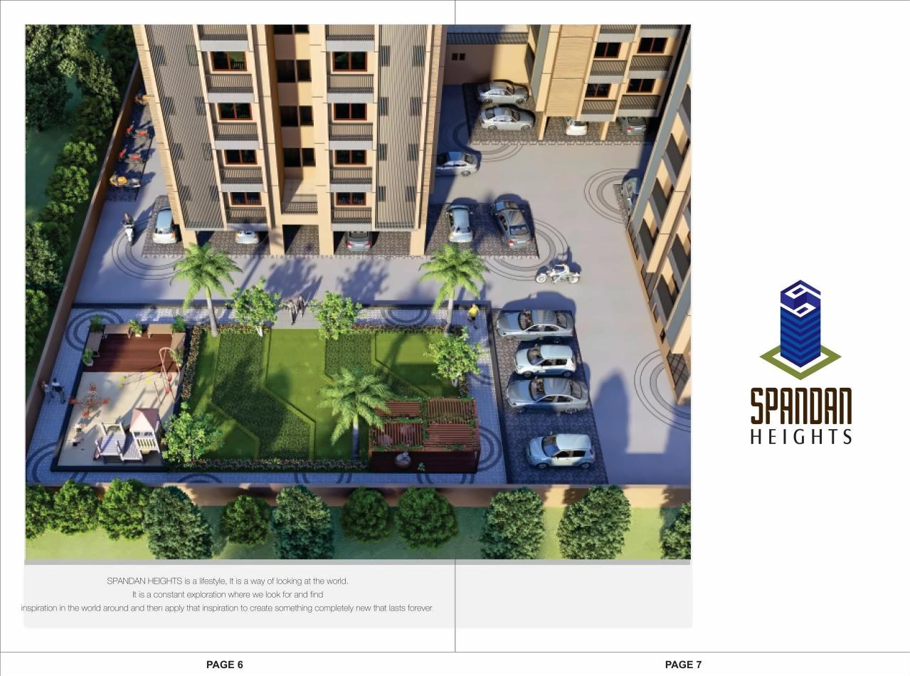 3D Elevation of real estate project Spandan Heights located at Tragad, Ahmedabad, Gujarat