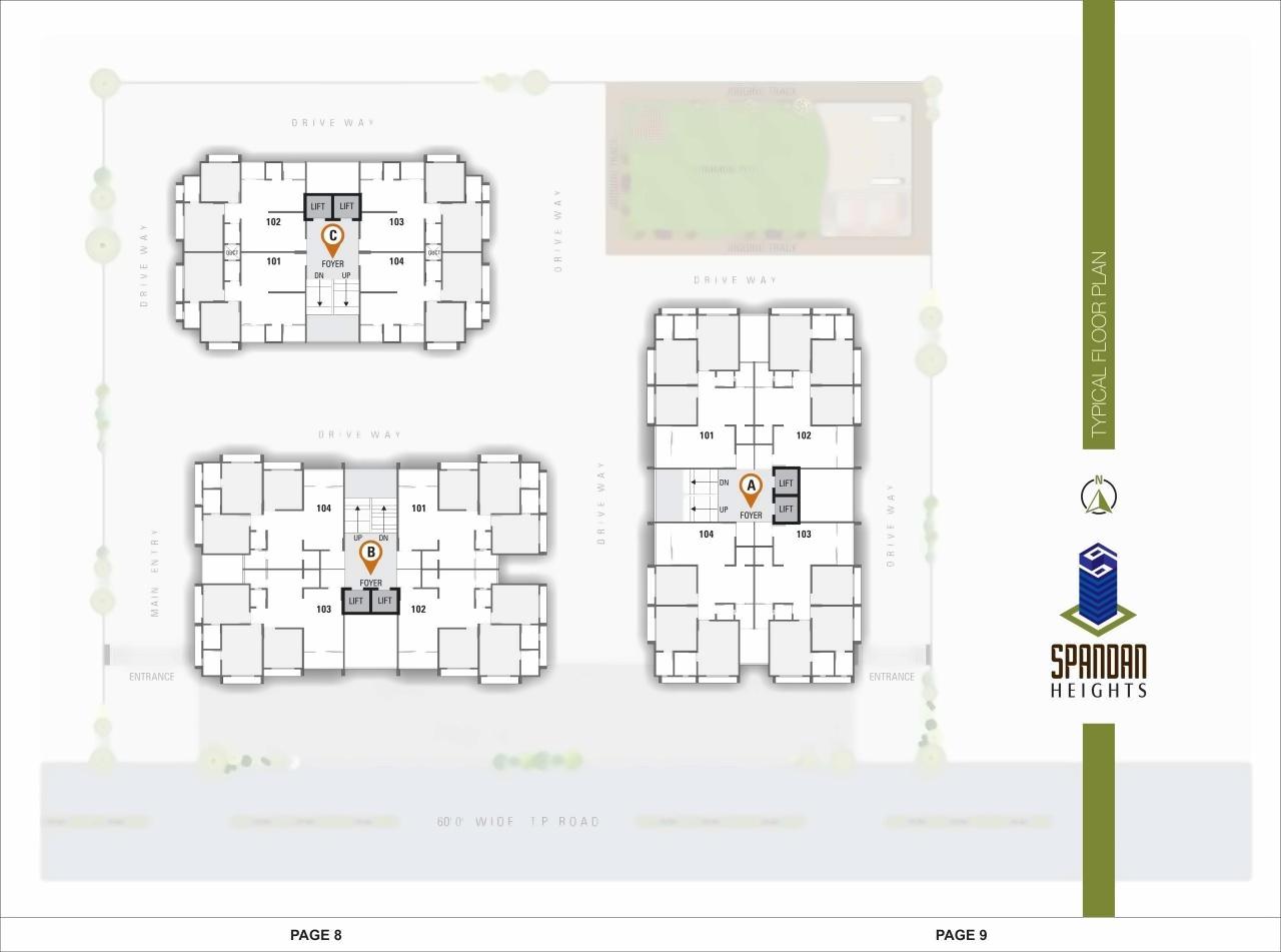 Layout of real estate project Spandan Heights located at Tragad, Ahmedabad, Gujarat