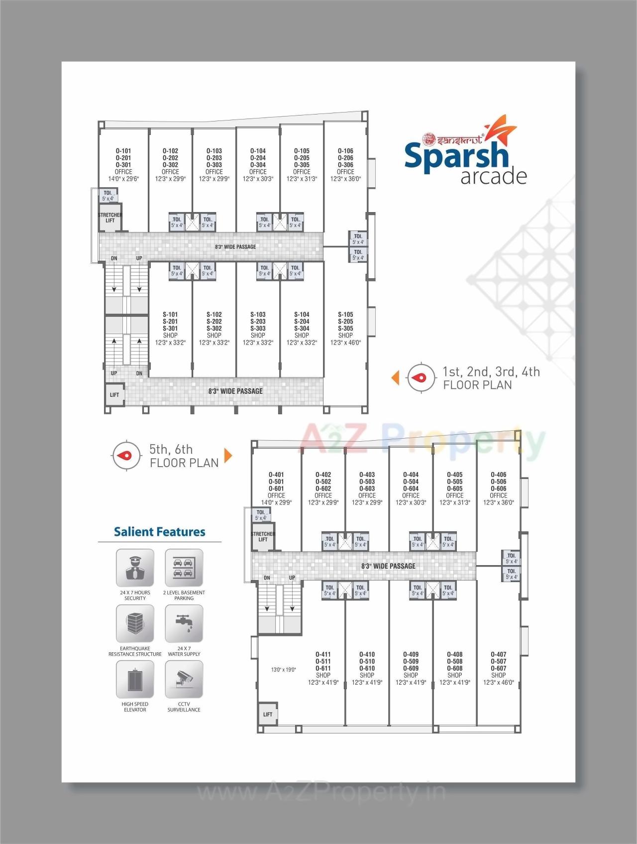 Layout of real estate project Sparsh Arcade located at Chandkheda, Ahmedabad, Gujarat