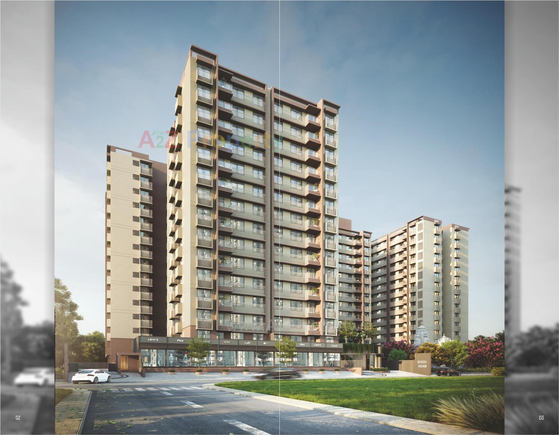 3D Elevation of real estate project Sparsh Arham located at Shahwadi, Ahmedabad, Gujarat
