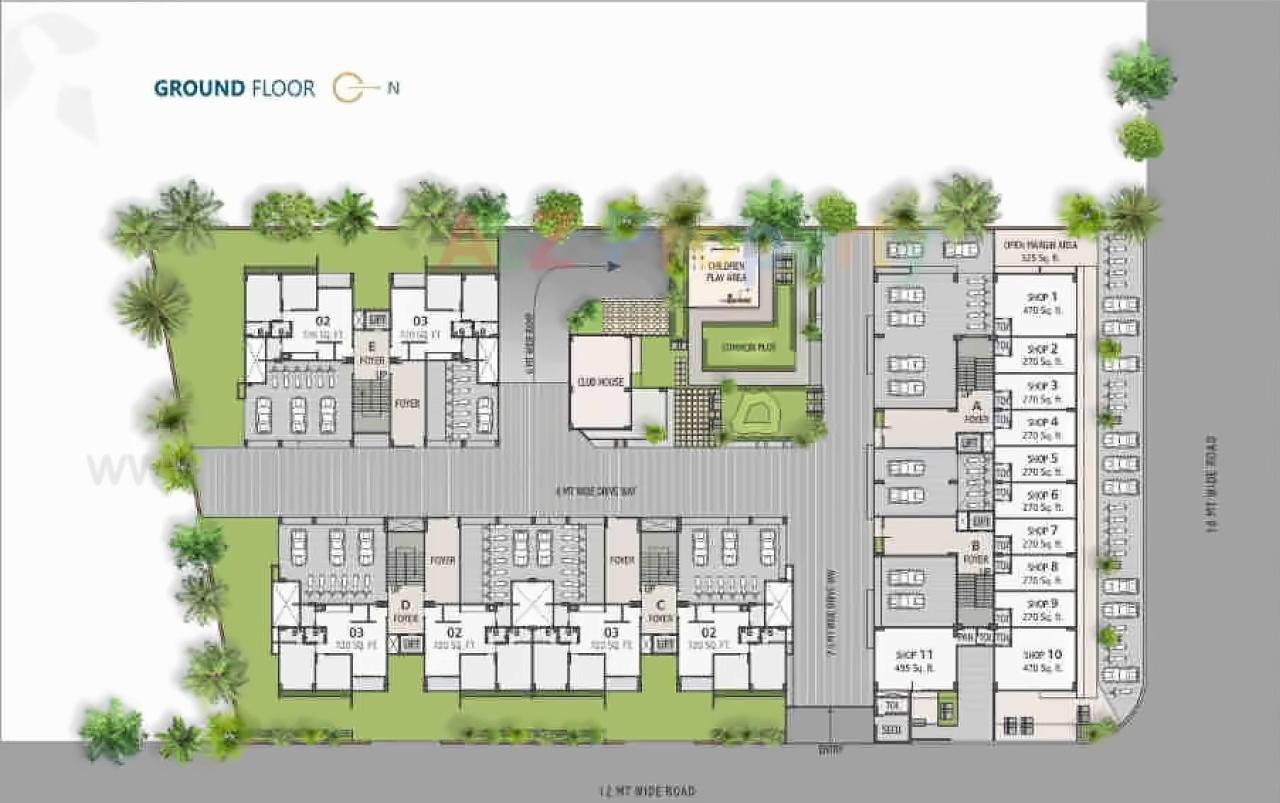 Layout of real estate project Sparsh Aura located at Shahwadi, Ahmedabad, Gujarat