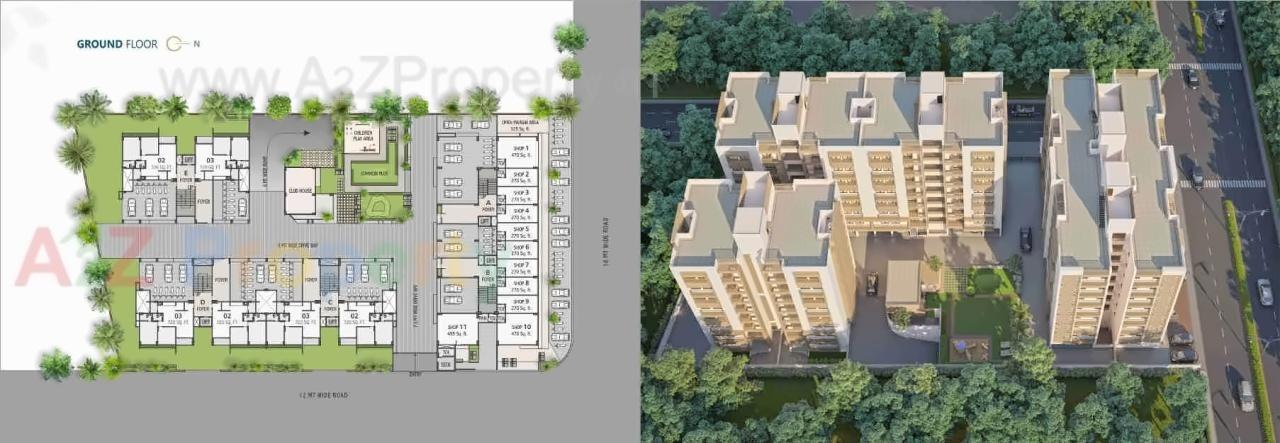 Layout of real estate project Sparsh Aura located at Shahwadi, Ahmedabad, Gujarat