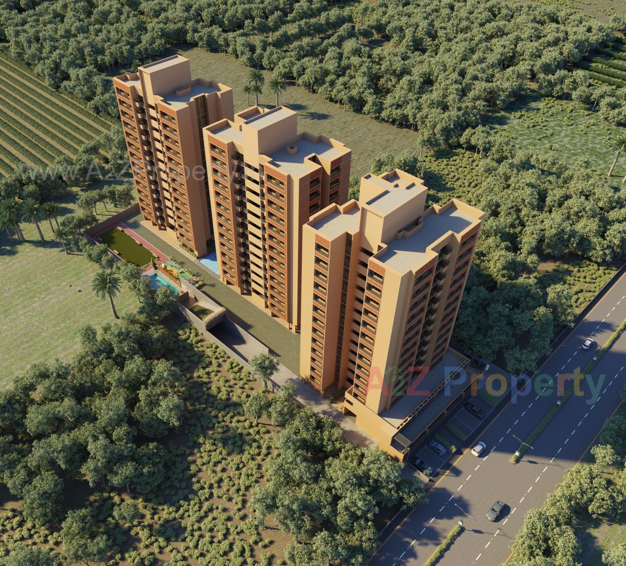 3D Elevation of real estate project Spg Evans located at Ghuma, Ahmedabad, Gujarat