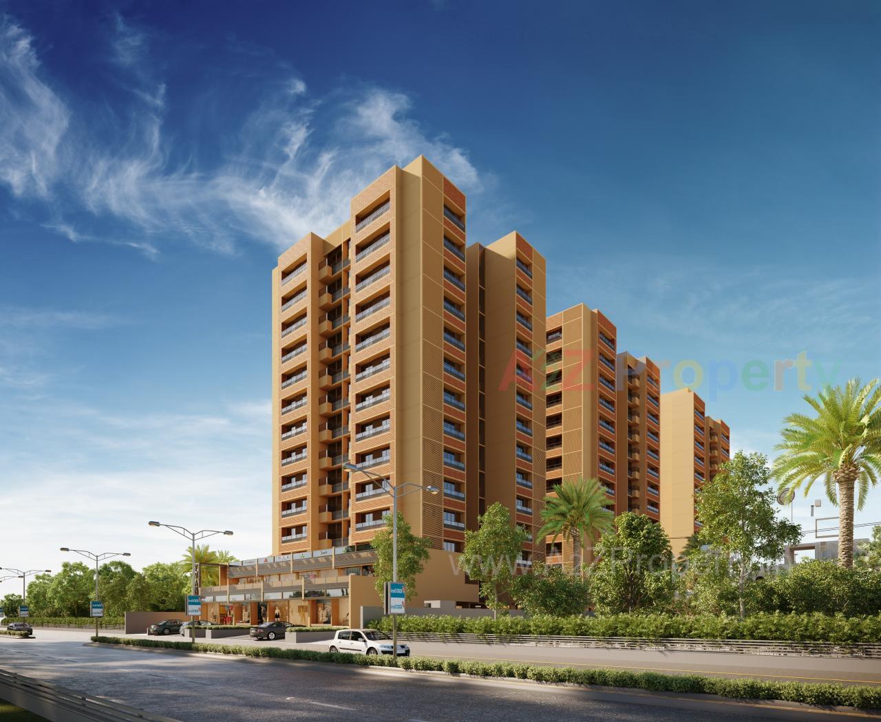 3D Elevation of real estate project Spg Evans located at Ghuma, Ahmedabad, Gujarat