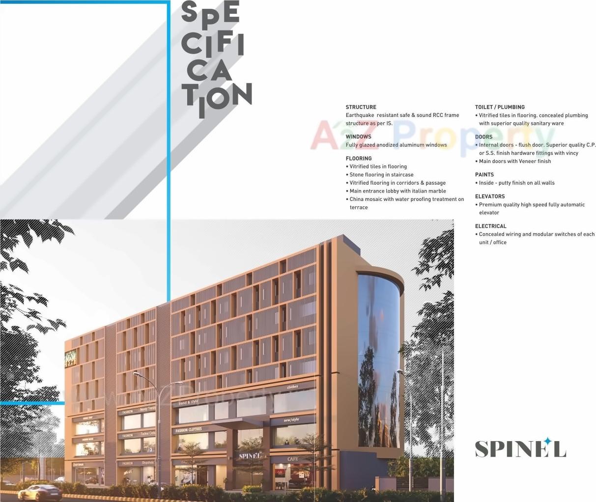3D Elevation of real estate project Spinel located at Sola, Ahmedabad, Gujarat