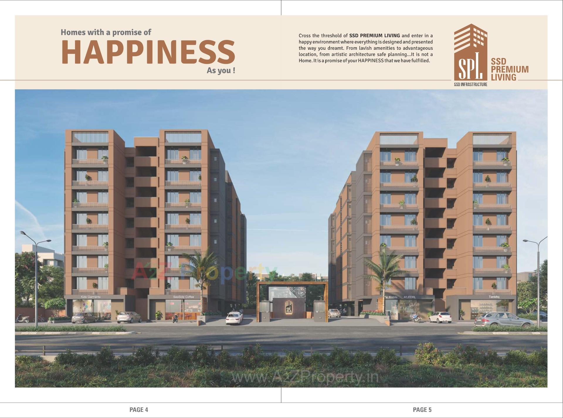 3D Elevation of real estate project Ssd Premium Living located at Nana-chiloda, Ahmedabad, Gujarat