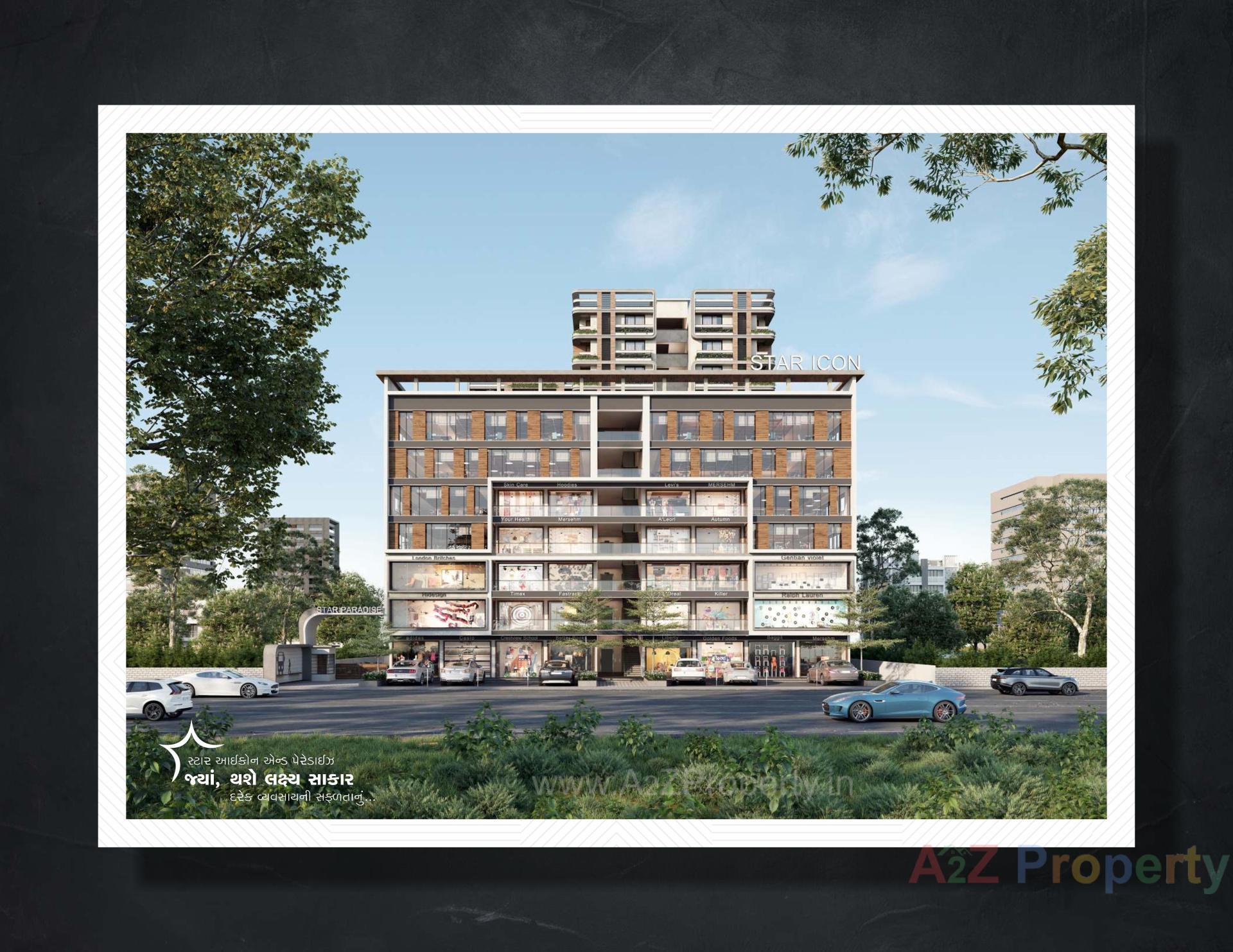 3D Elevation of real estate project Star Icon   Paradise located at Hanspura, Ahmedabad, Gujarat