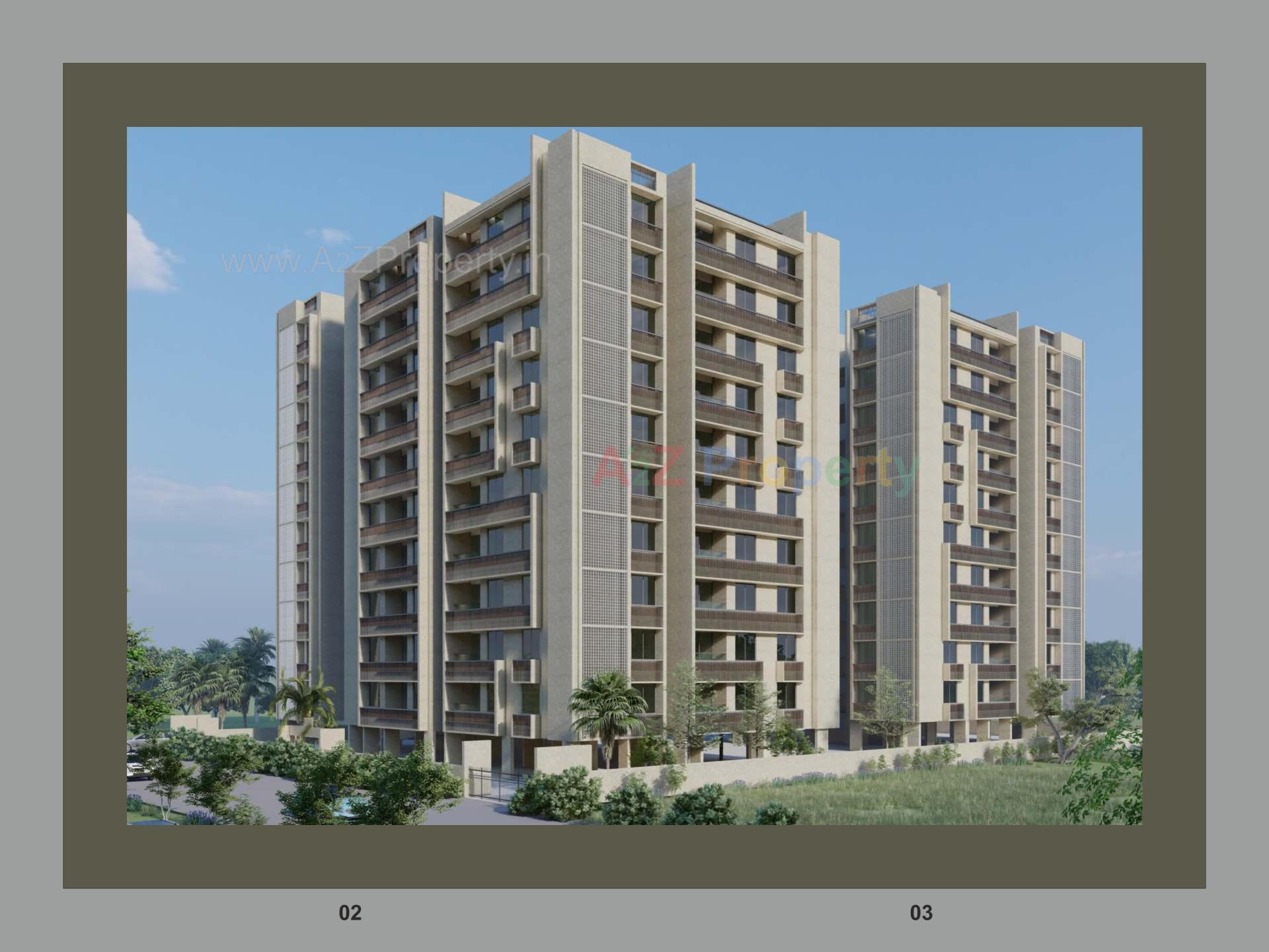 3D Elevation of real estate project Status Ananta located at Chandkheda, Ahmedabad, Gujarat