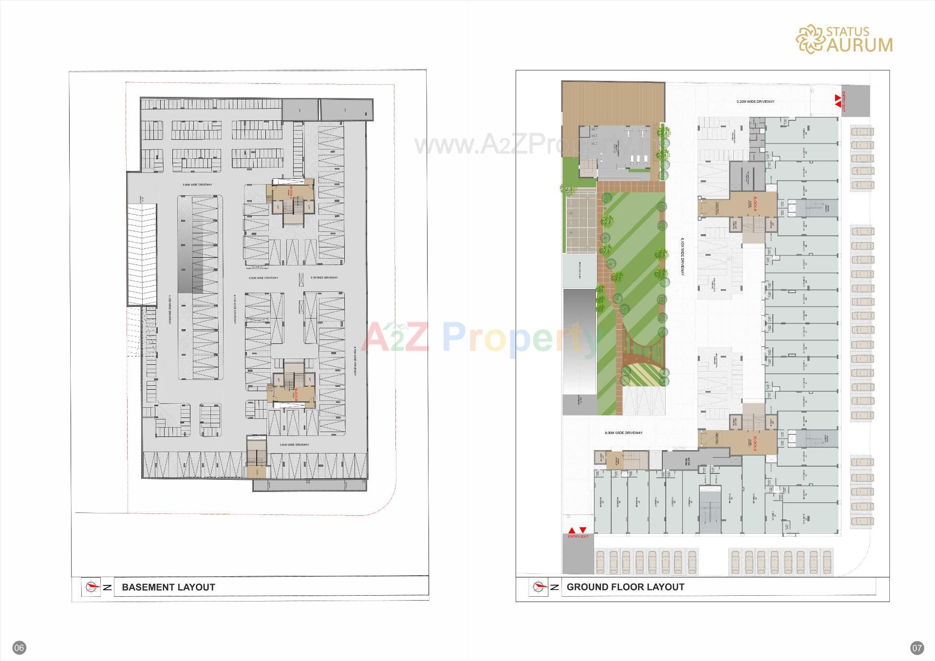 Layout of real estate project Status Aurum located at Gota, Ahmedabad, Gujarat