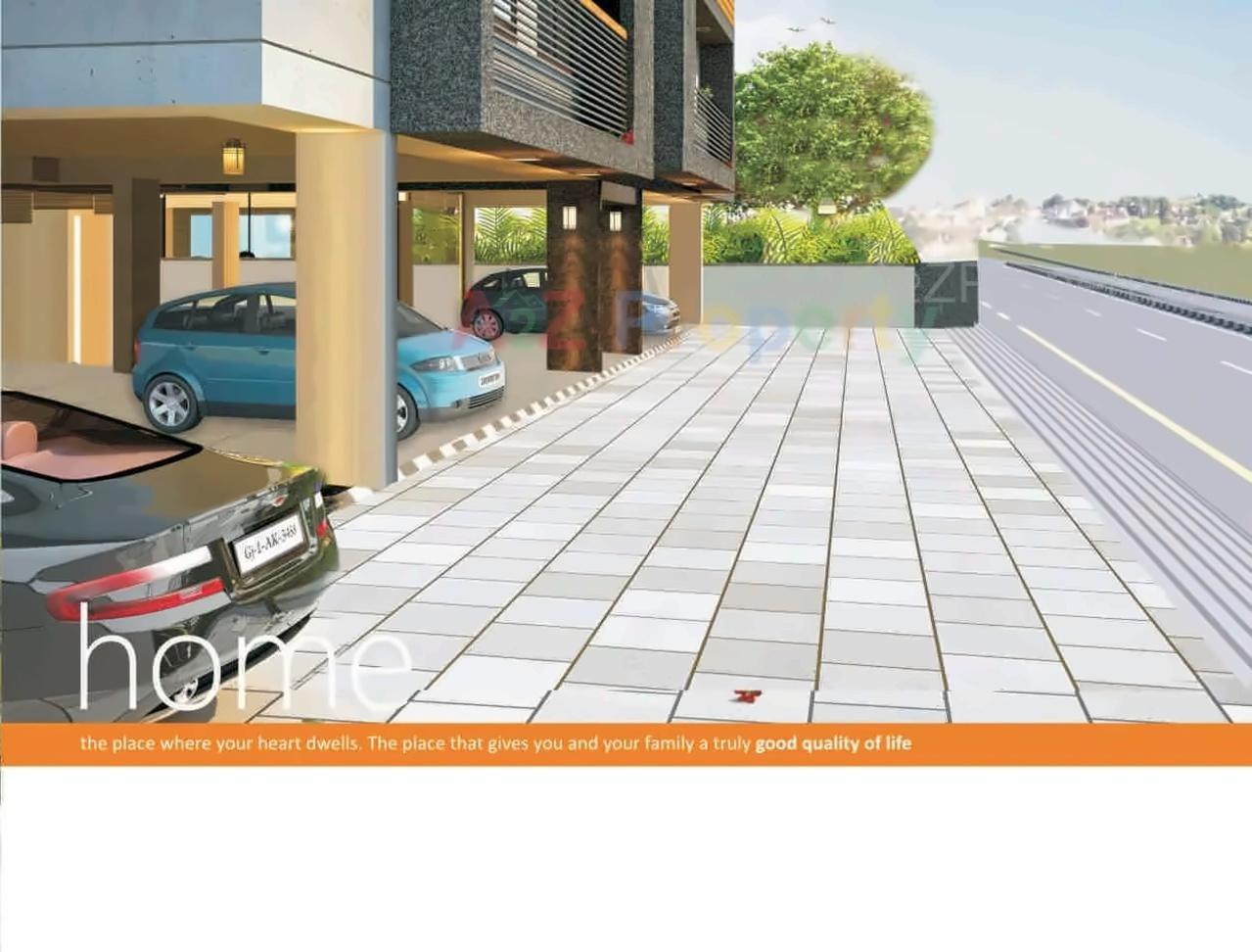 3D Elevation of real estate project Status located at Sola, Ahmedabad, Gujarat